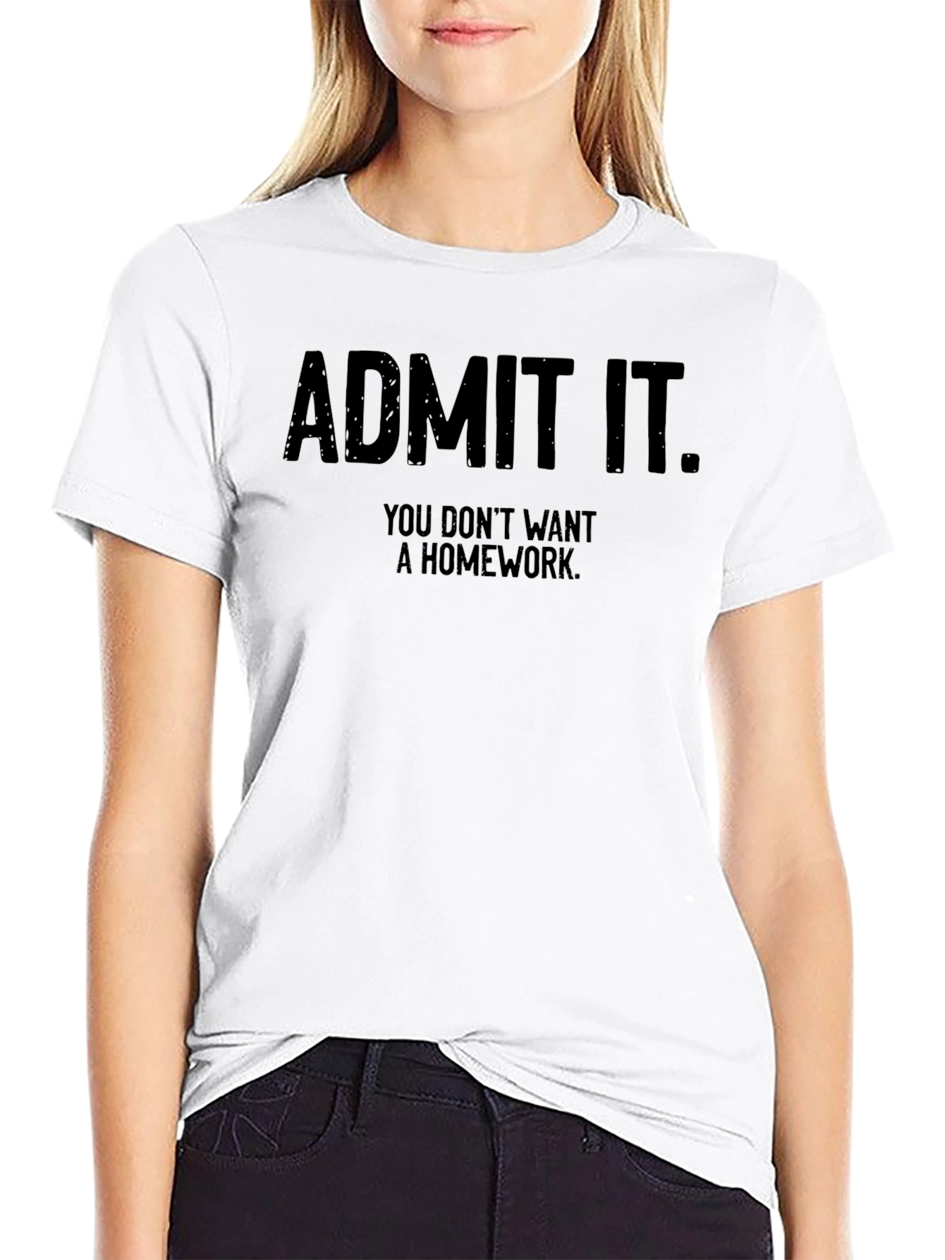 Black Admit It Homework T-Shirt view 9