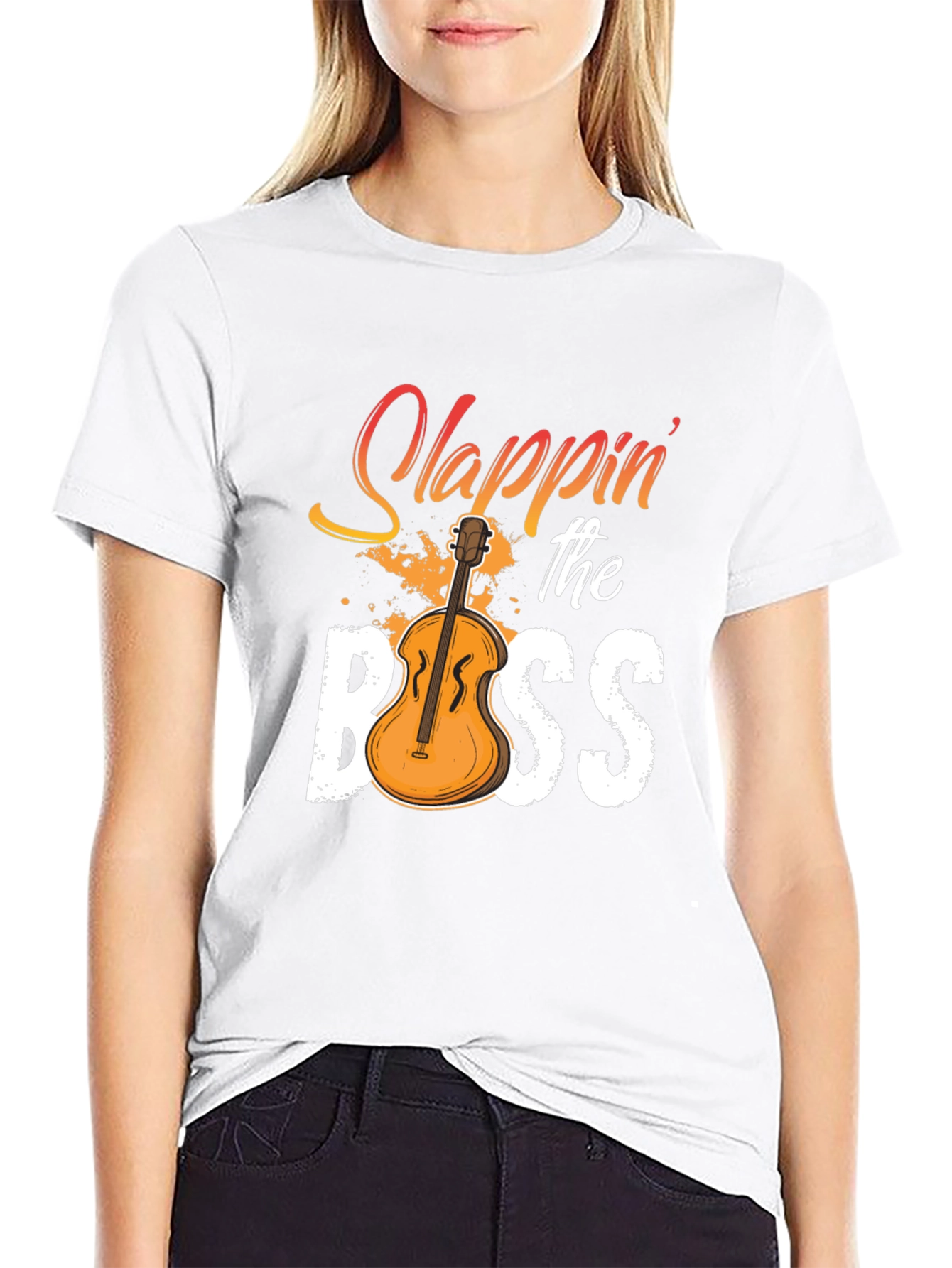 Black Slappin' the Bass T-Shirt - Musician Novelty Tee view 9