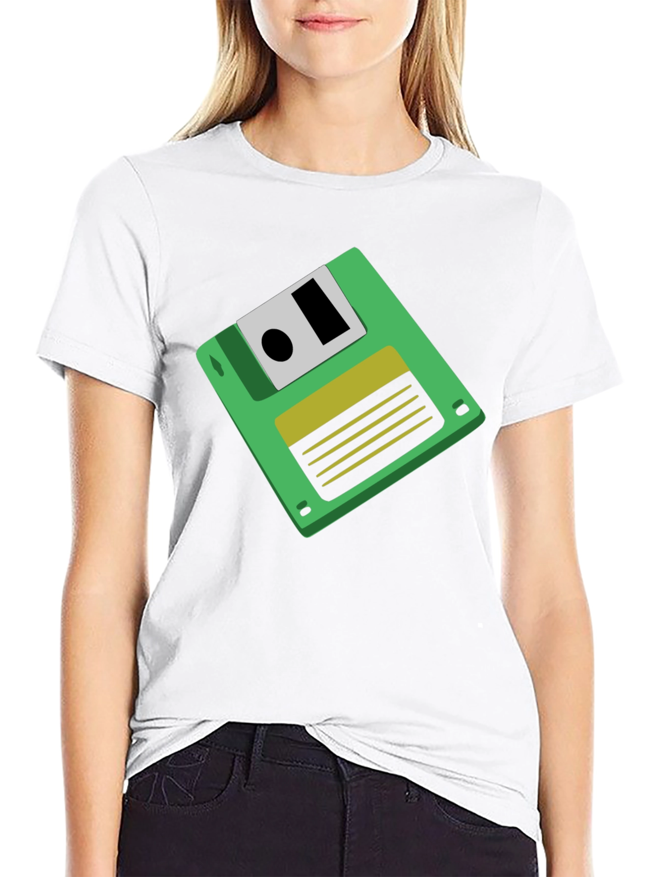 Retro Floppy Disk Graphic Tee - Black Unisex T-Shirt - 9