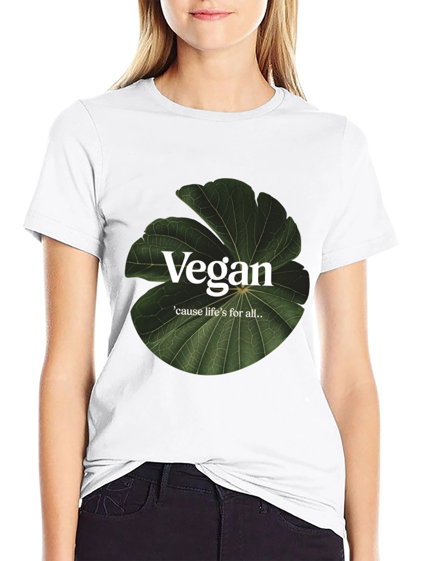 Black Vegan Life T-Shirt - Cause Life's For All - Plant-Based Style view 9