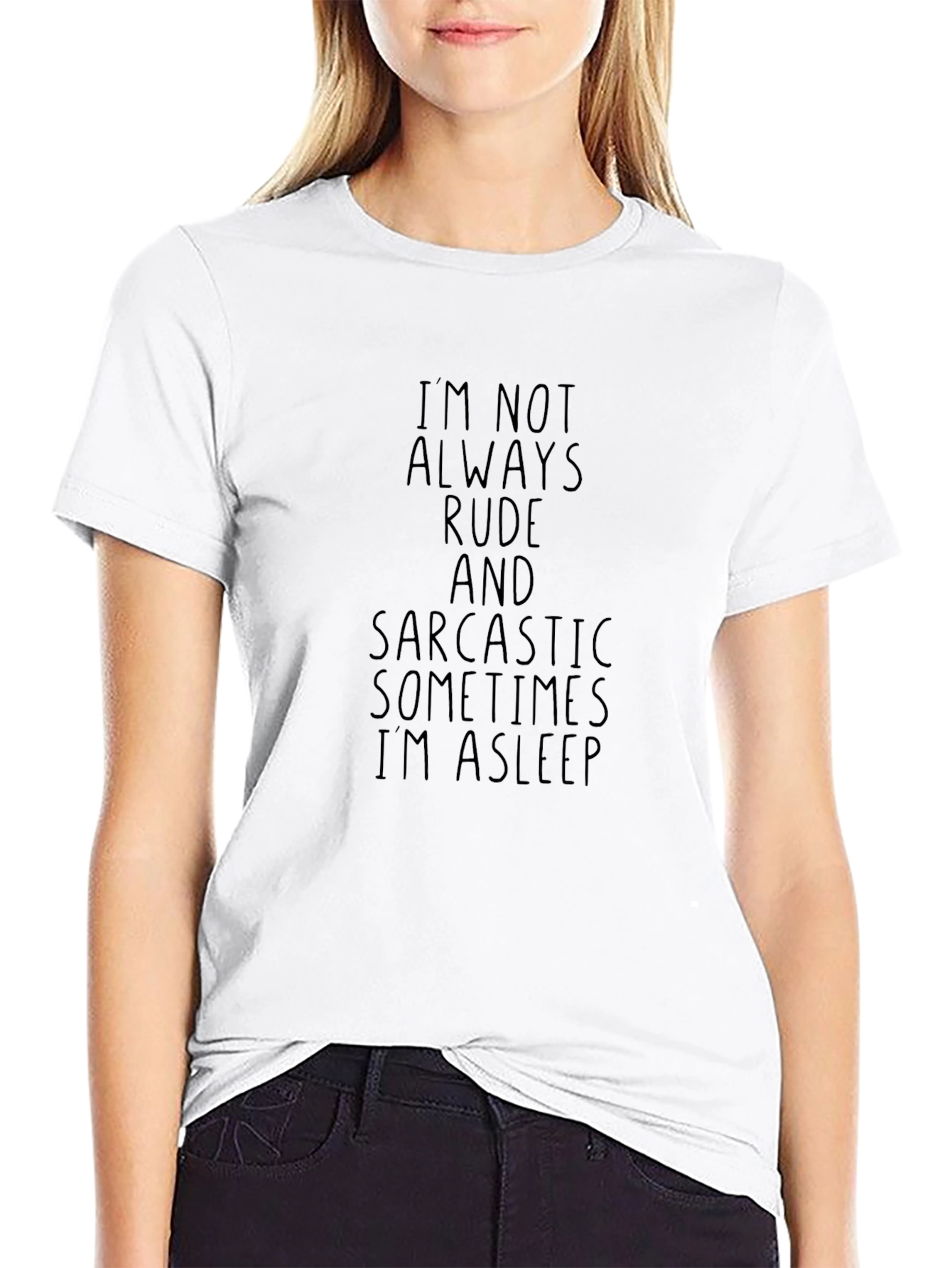 Black Sarcastic Sleepy T-Shirt - Black Graphic Tee view 9