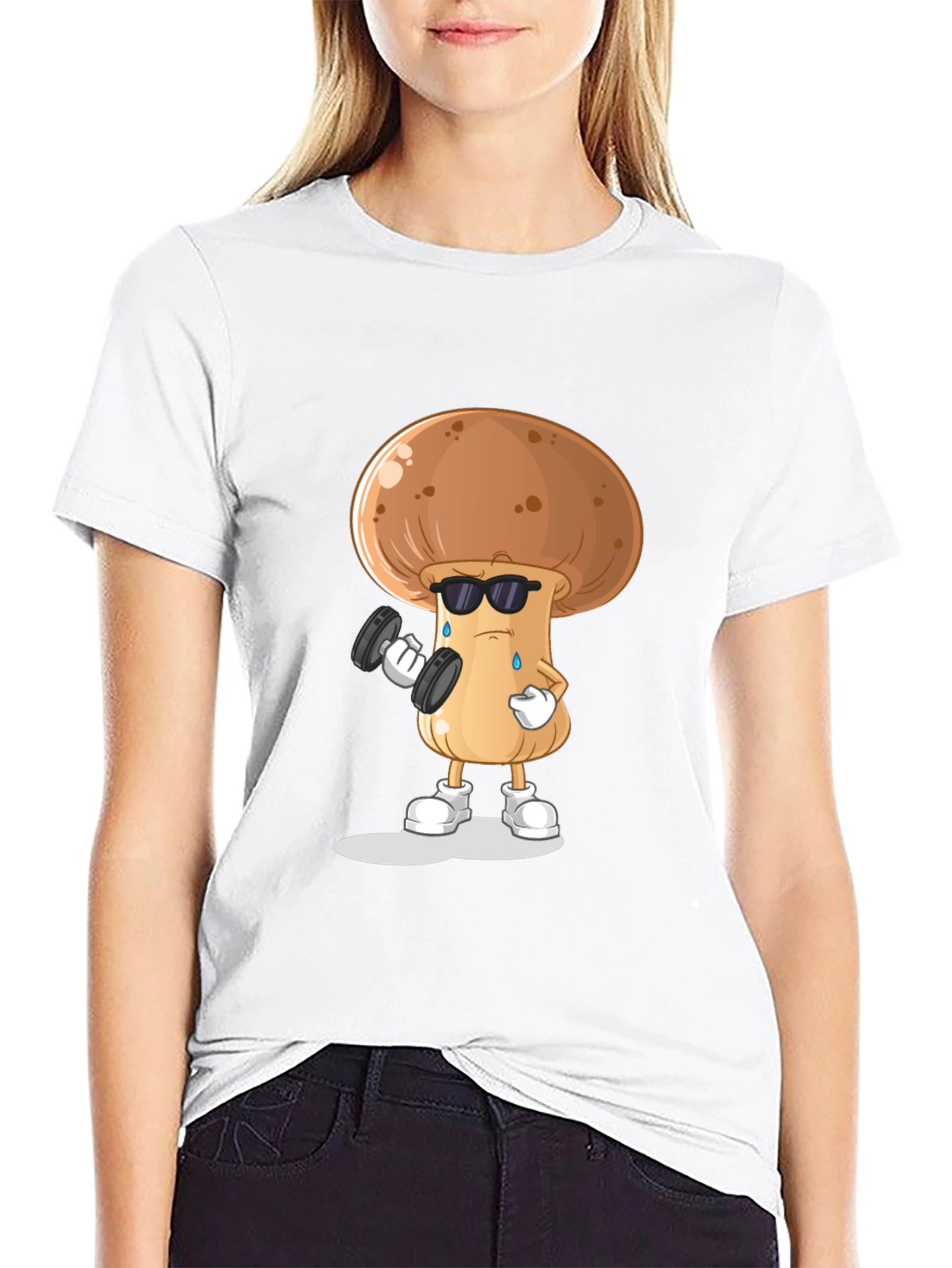 Black Mushroom Gym Black T-shirt view 9