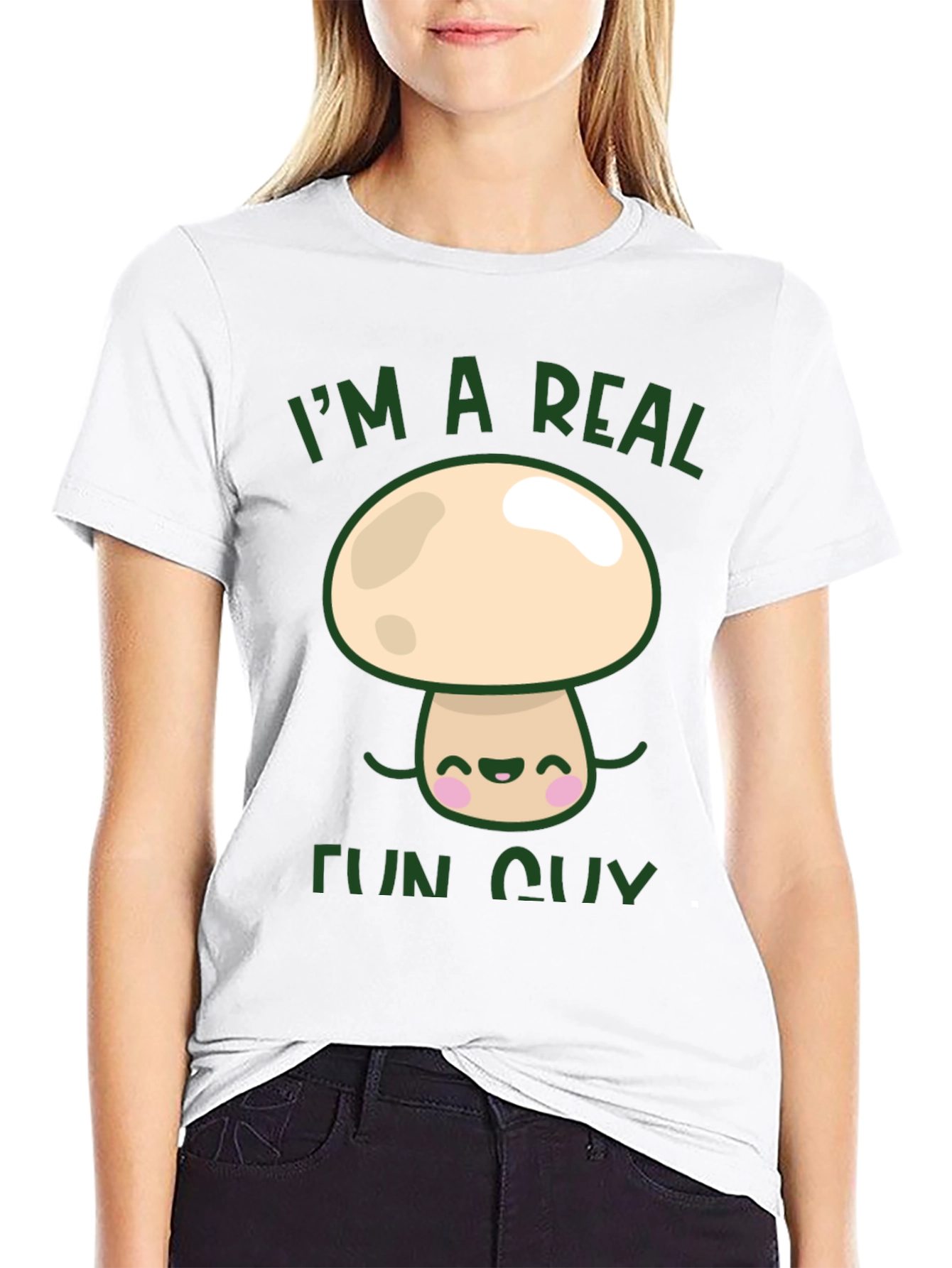 Black I'm a Real Fun Guy T-Shirt - Mushroom Graphic Tee view 9
