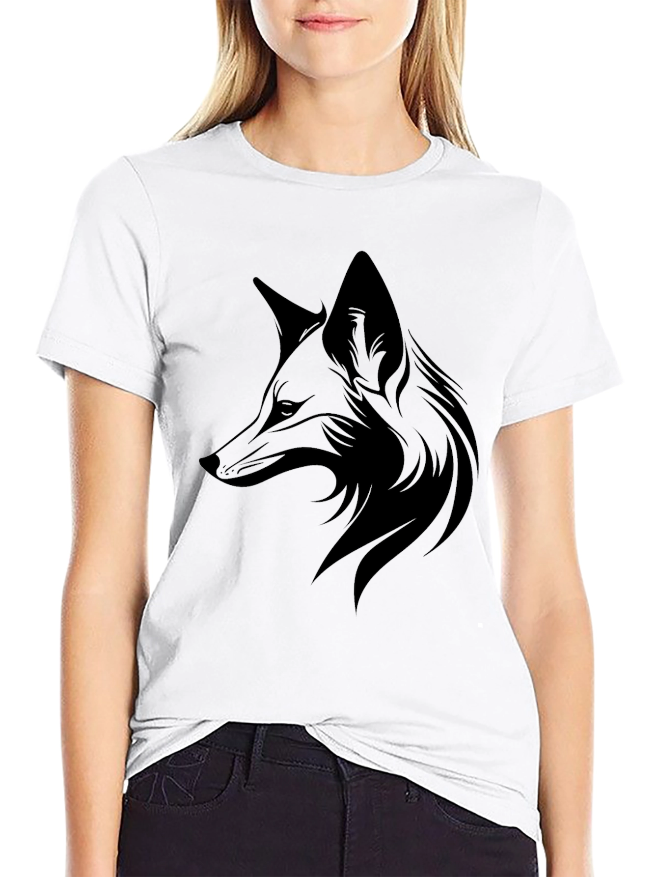 Black Men's Black Fox Graphic Tee - Stylish & Unique view 9