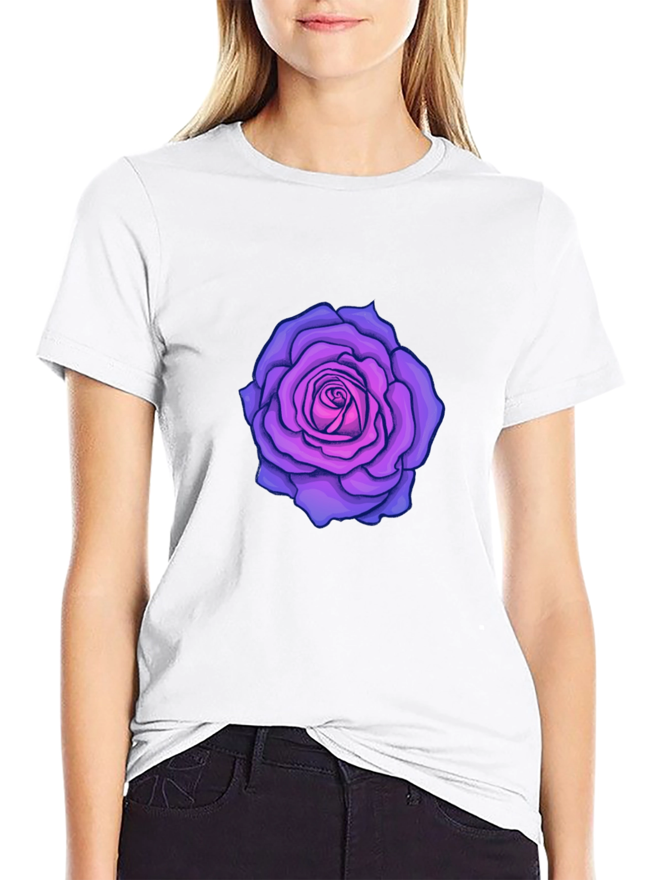 Black Rose Graphic Black T-Shirt view 9