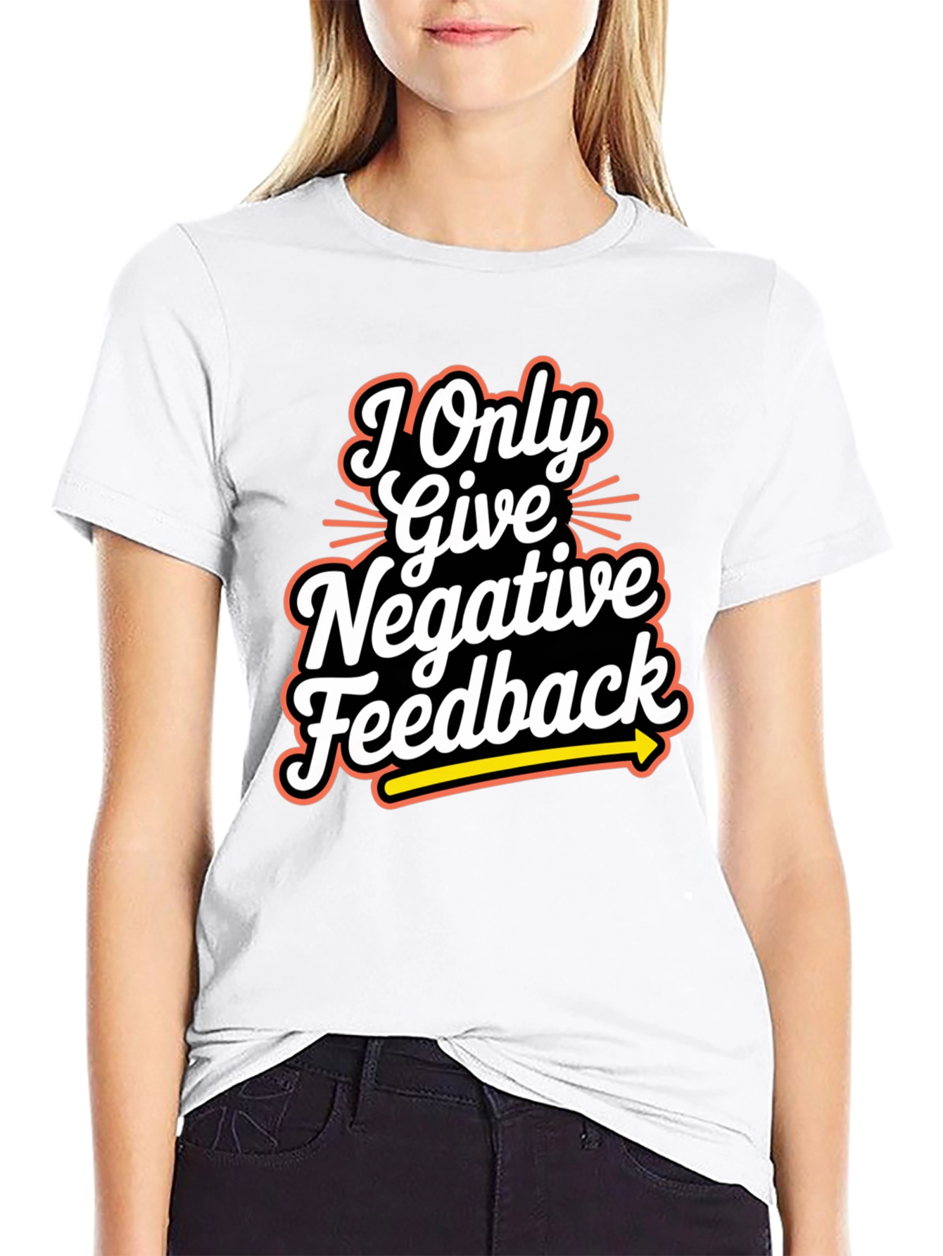 Black Negative Feedback Humor T-Shirt view 9