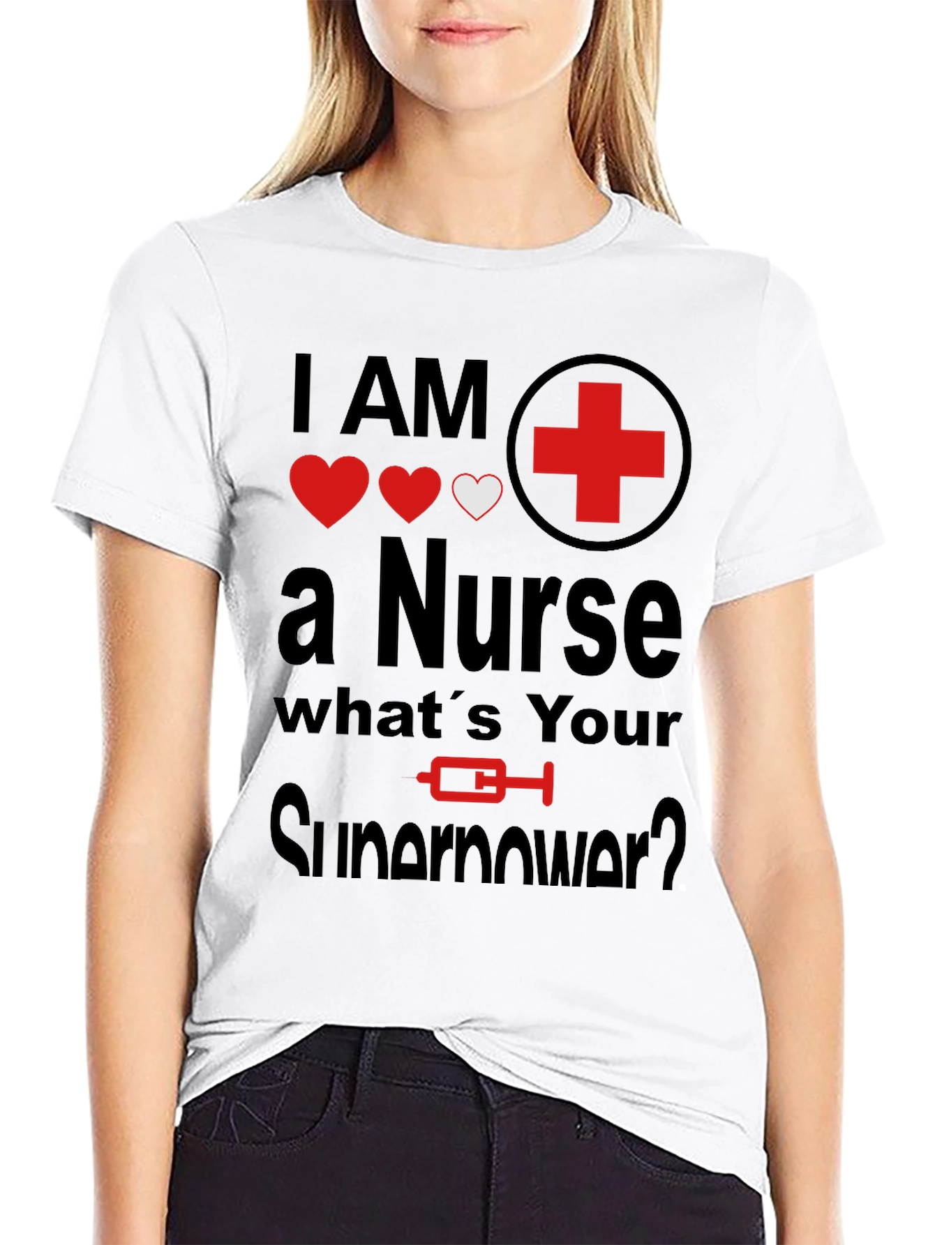 Black I AM a Nurse What's Your Superpower T-Shirt view 9