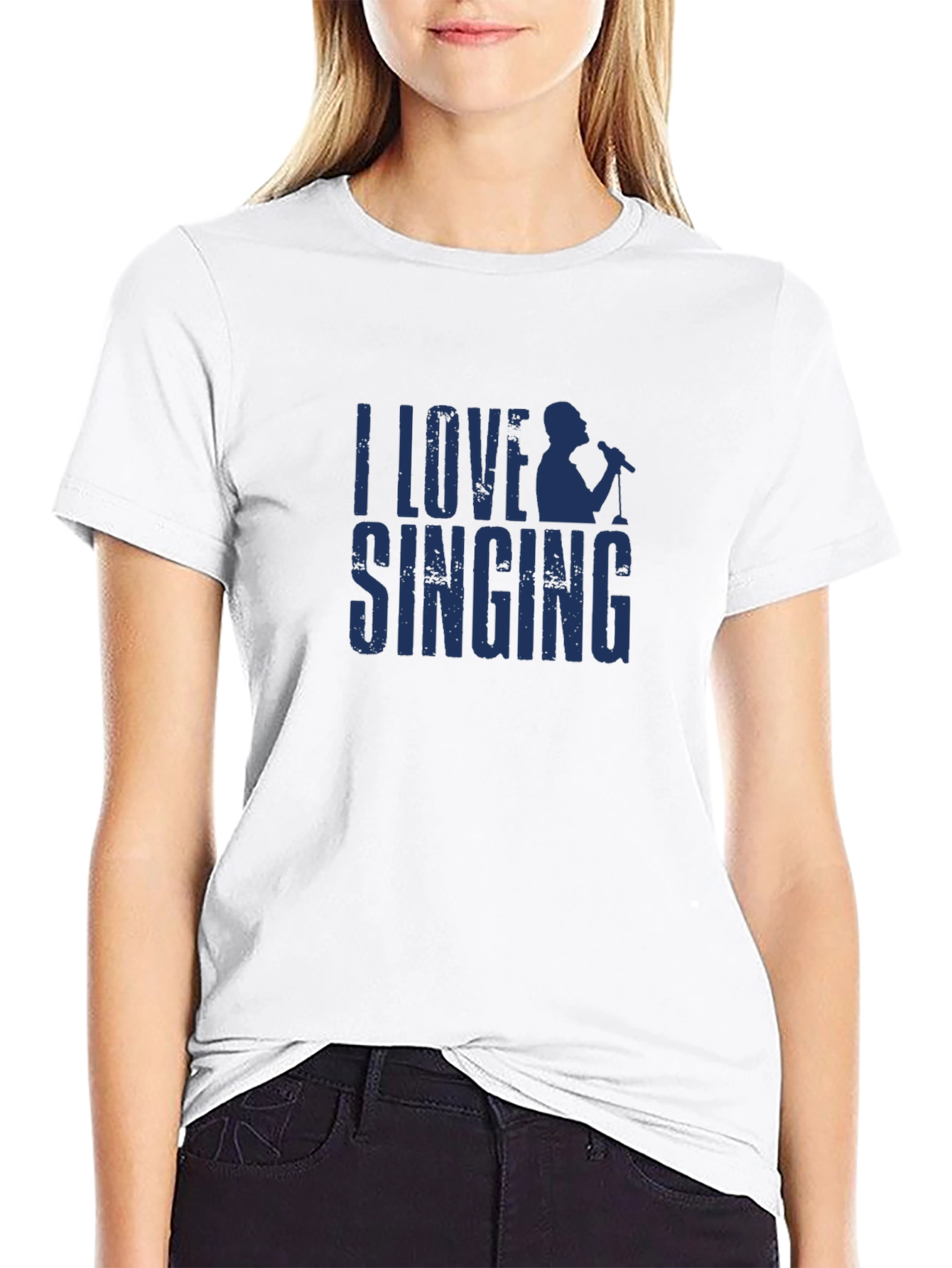 Black I Love Singing Graphic T-Shirt view 9