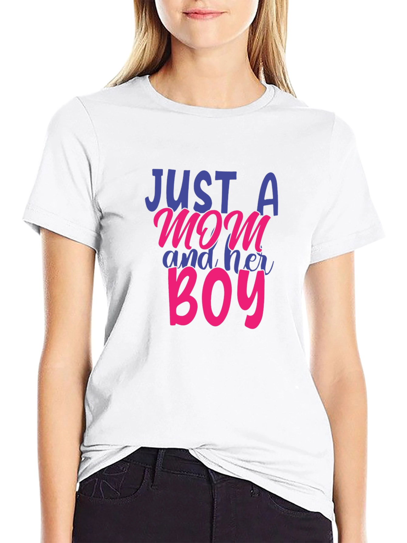 Black Just a Mom and Her Boy T-Shirt view 9