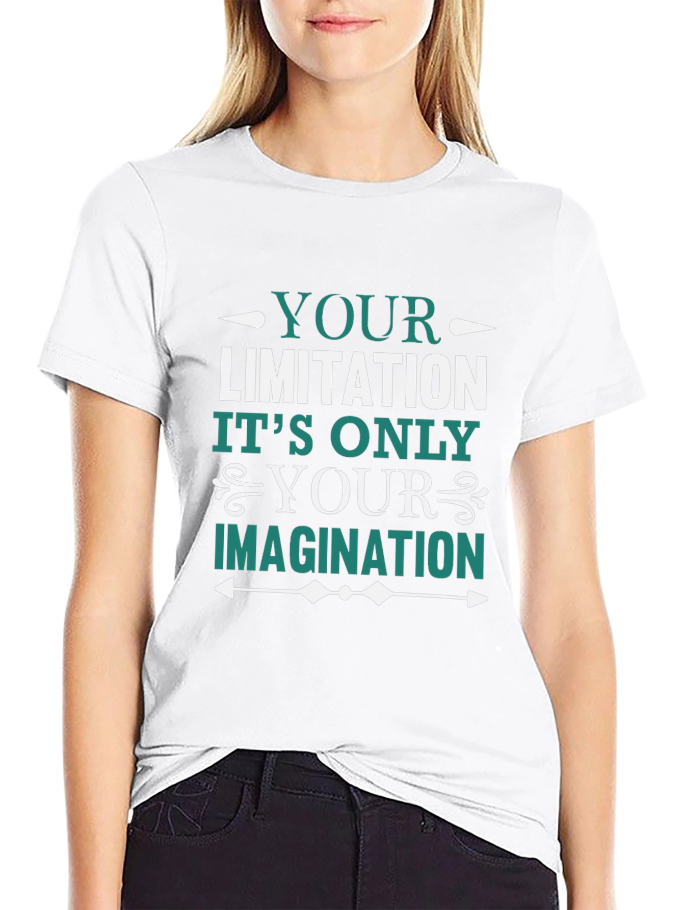 Black Motivational Graphic Tee - Imagination Quote view 9