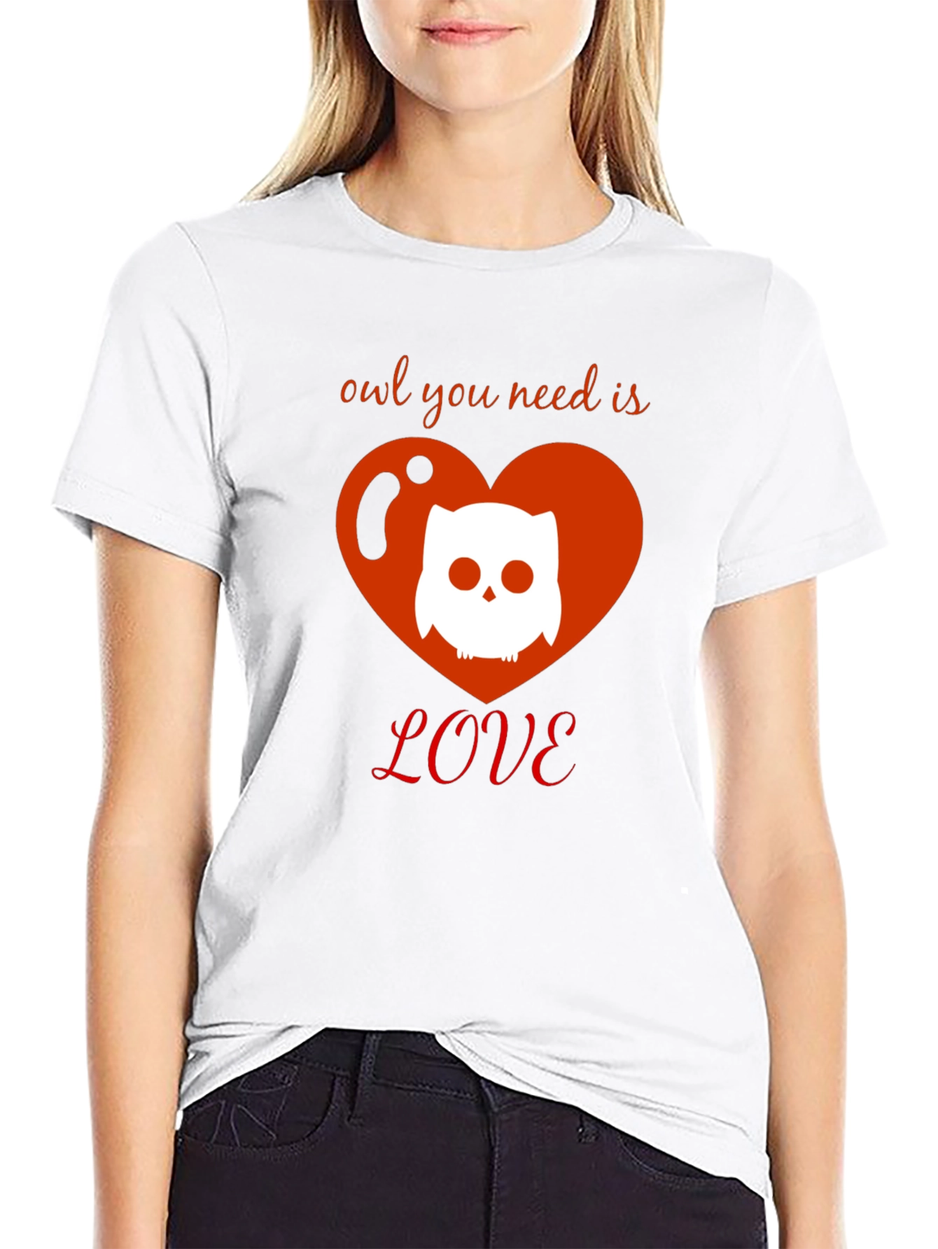 Black Owl You Need Is Love T-Shirt - Cute Graphic Tee view 9