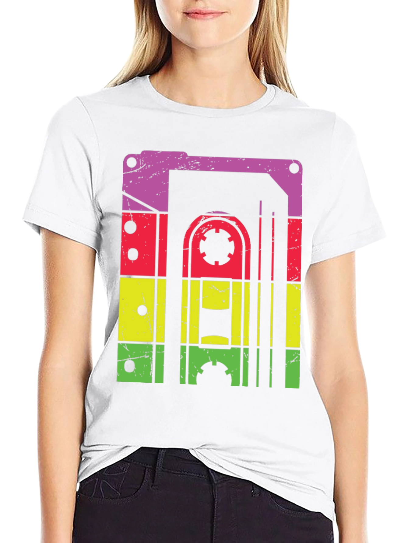 Black Retro Cassette Tape T-Shirt - Vintage Music Lover Tee view 9