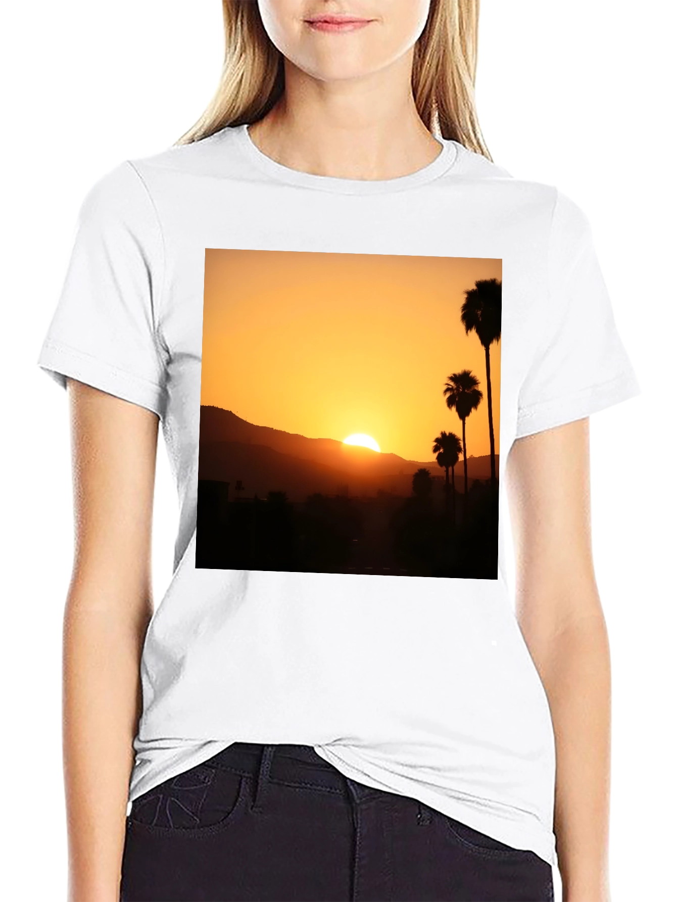 Black Sunset Palm Tree Graphic T-Shirt - Stylish Black Tee view 9