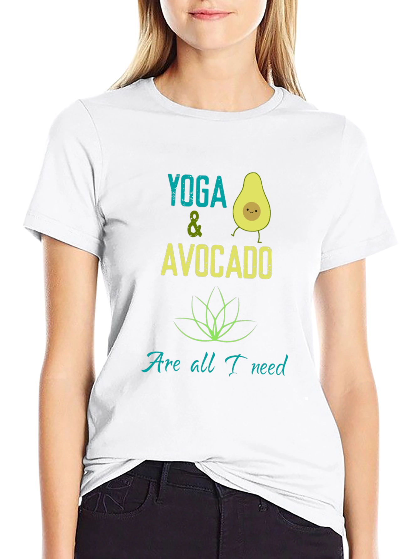 Black Yoga & Avocado T-Shirt - Trendy Graphic Tee view 9