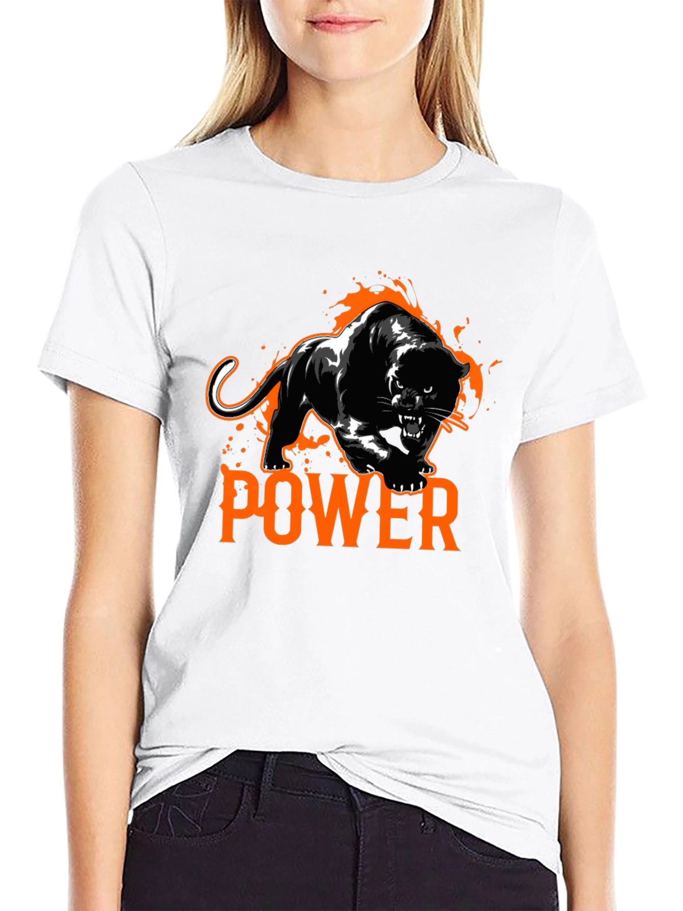 Black Power Panther Graphic Tee - Black T-Shirt view 9