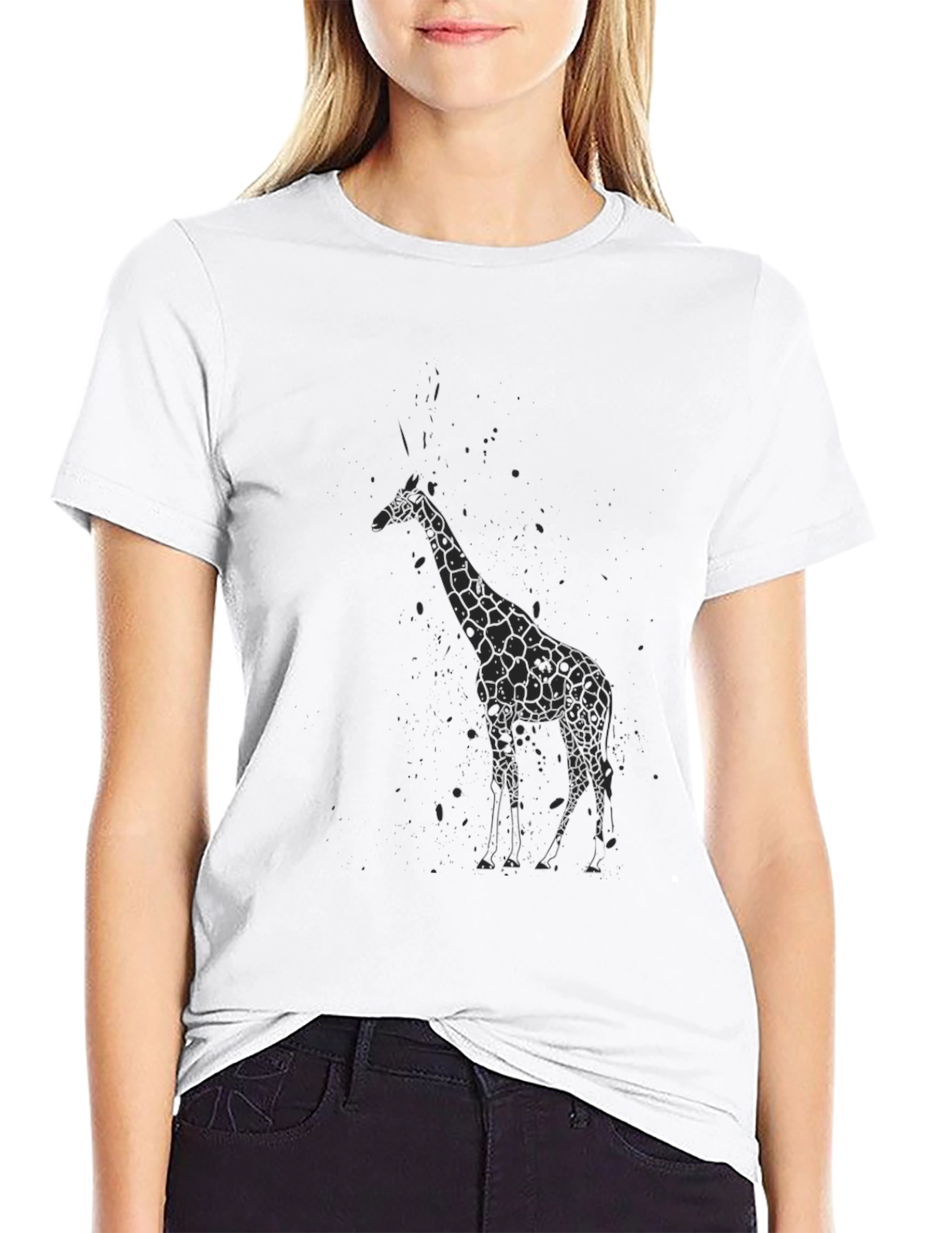 Black Black Giraffe Graphic T-Shirt - Men's Style view 9