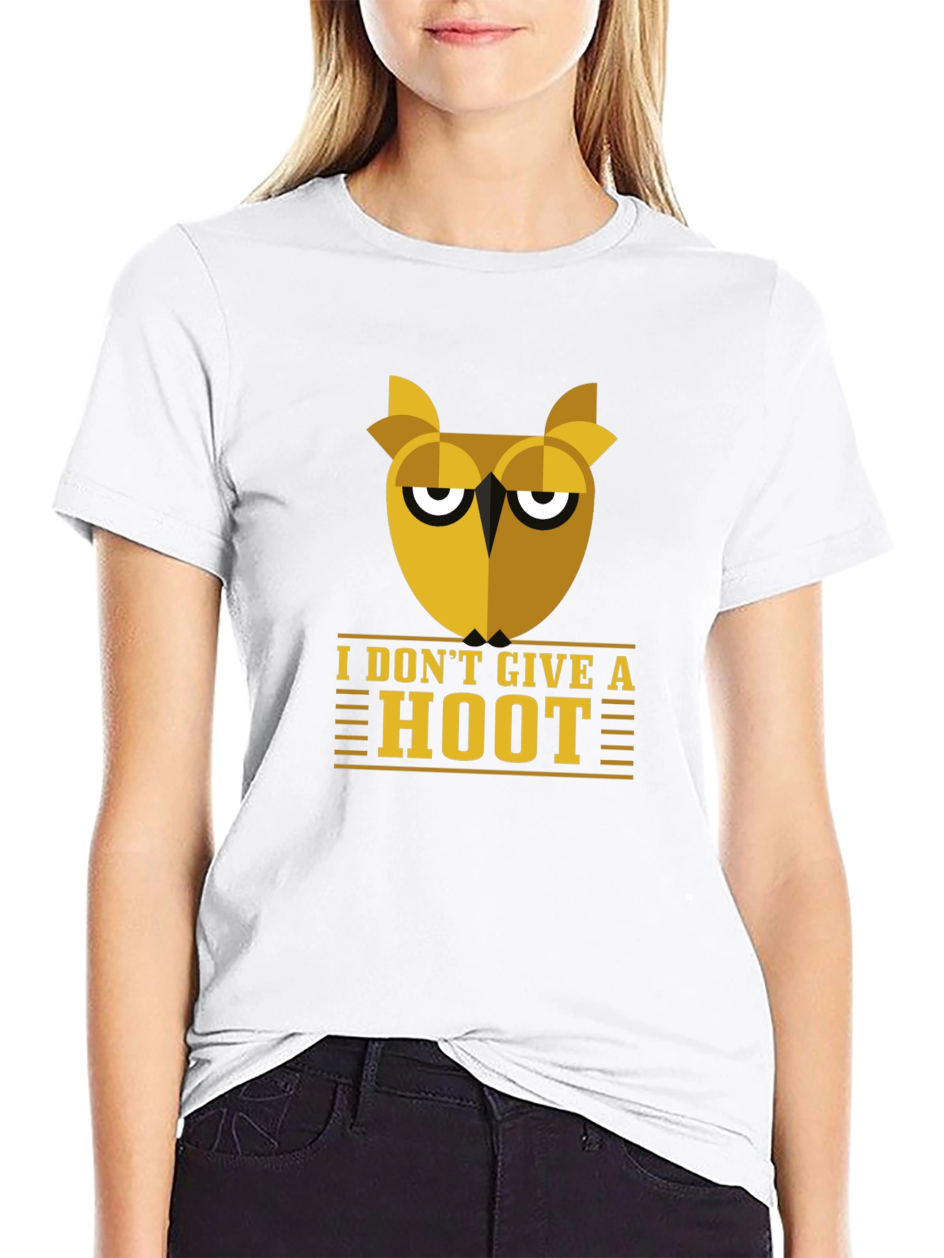 Black I Don't Give A Hoot Owl Graphic Tee view 9