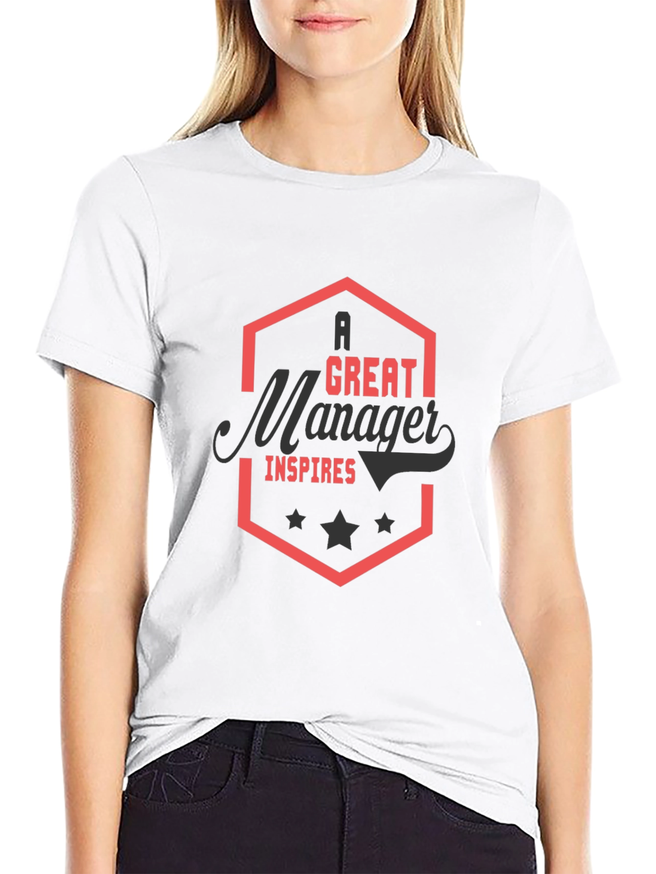 Black A Great Manager Inspires Black T-Shirt view 9