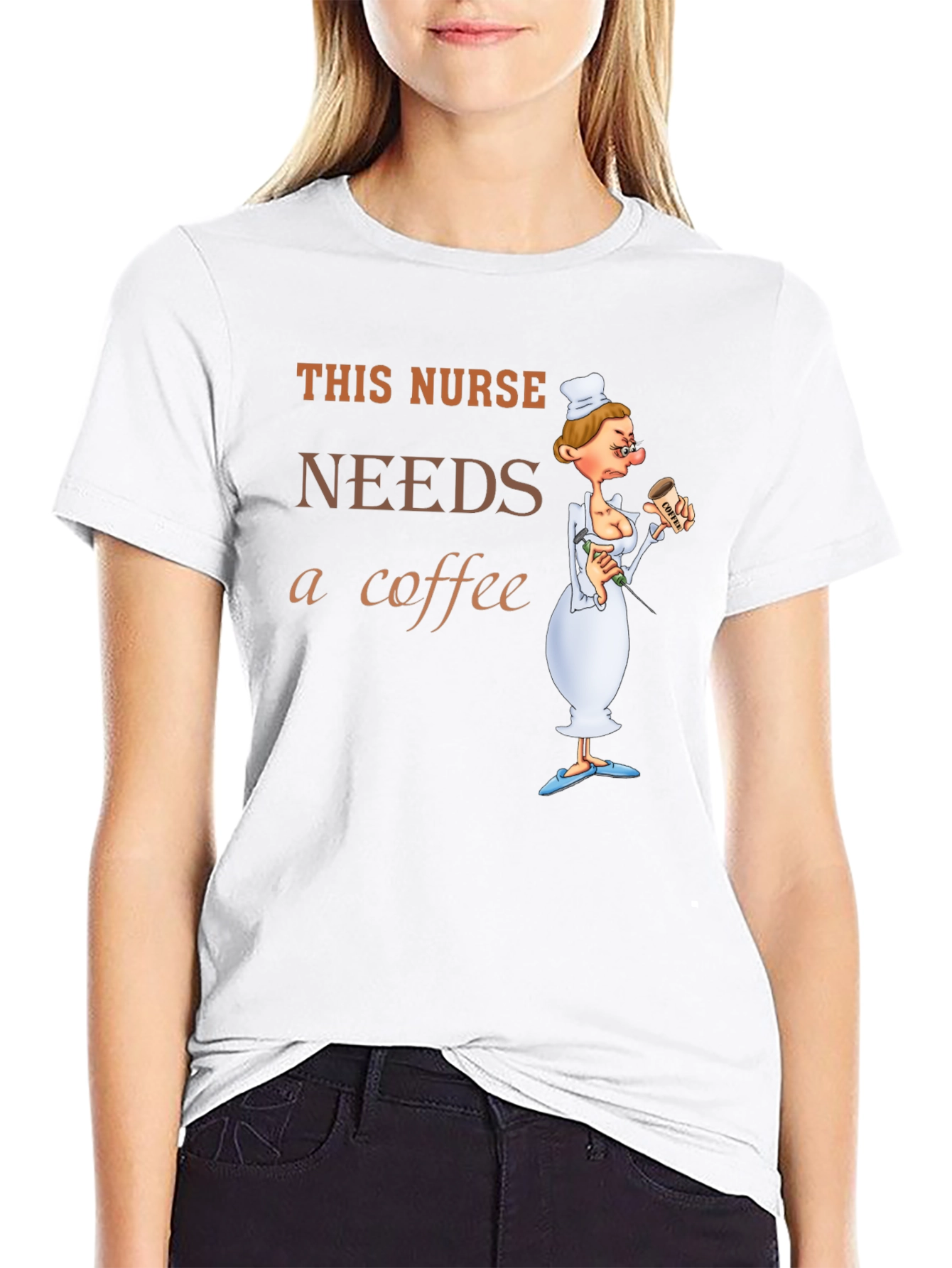 Black This Nurse Needs Coffee T-Shirt Funny Gift view 9