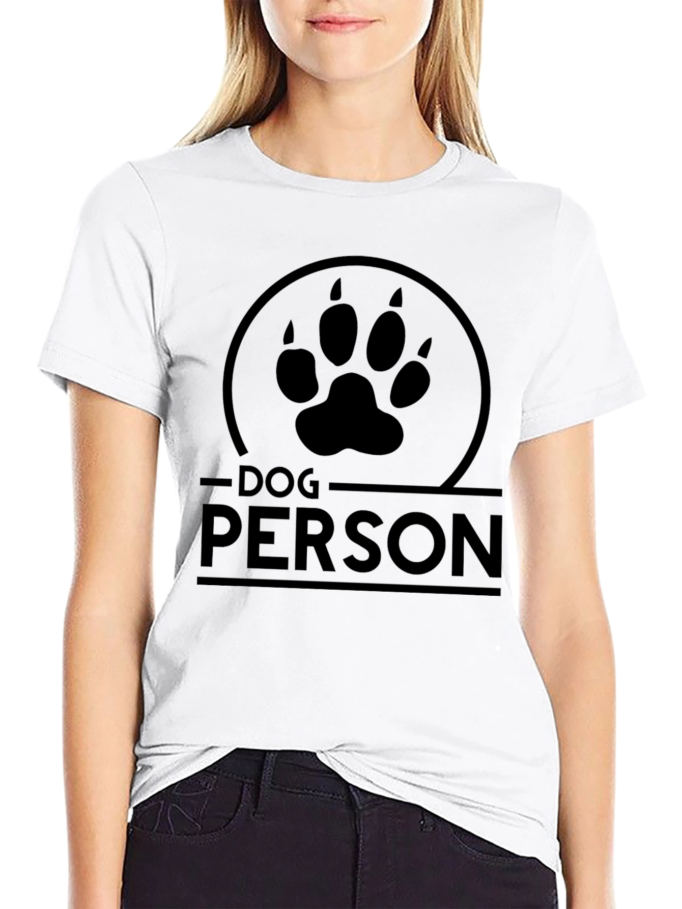 Black Dog Person Graphic Tee - Unisex Black T-Shirt view 9