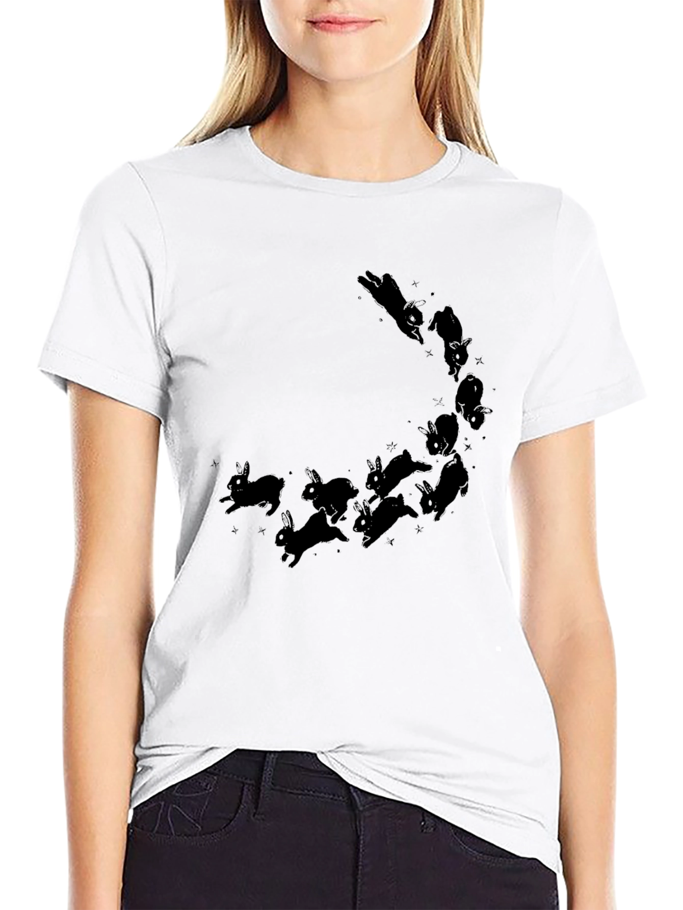 Black Rabbit Constellation Black T-Shirt view 9