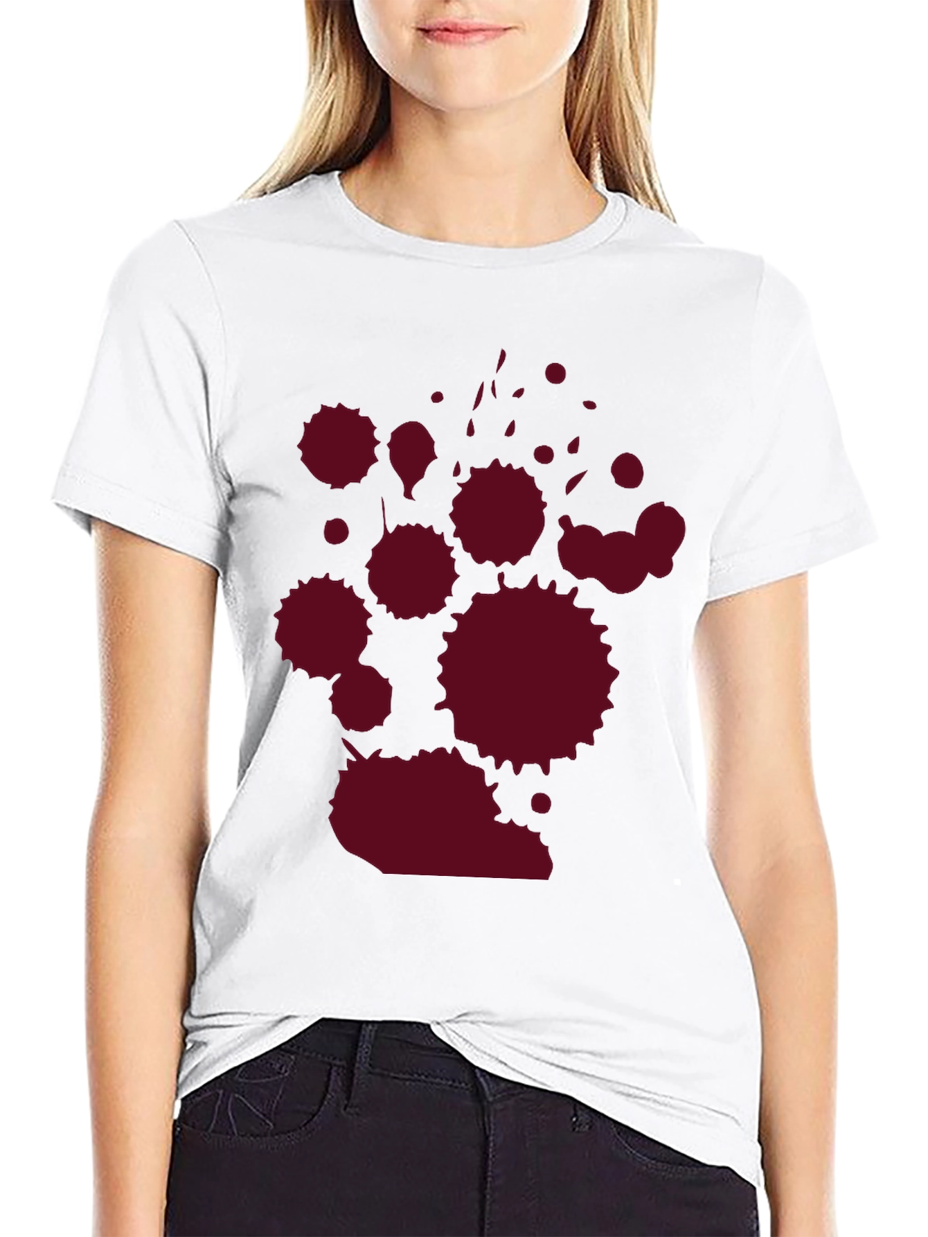 Black Dark Tee with Crimson Splatter Graphic view 9