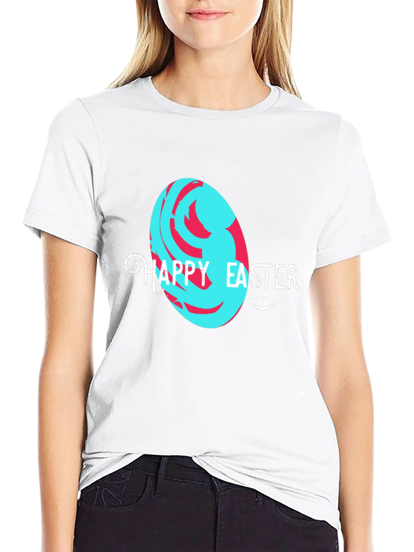 Camiseta Negra "Felices Pascuas" Diseño Huevo