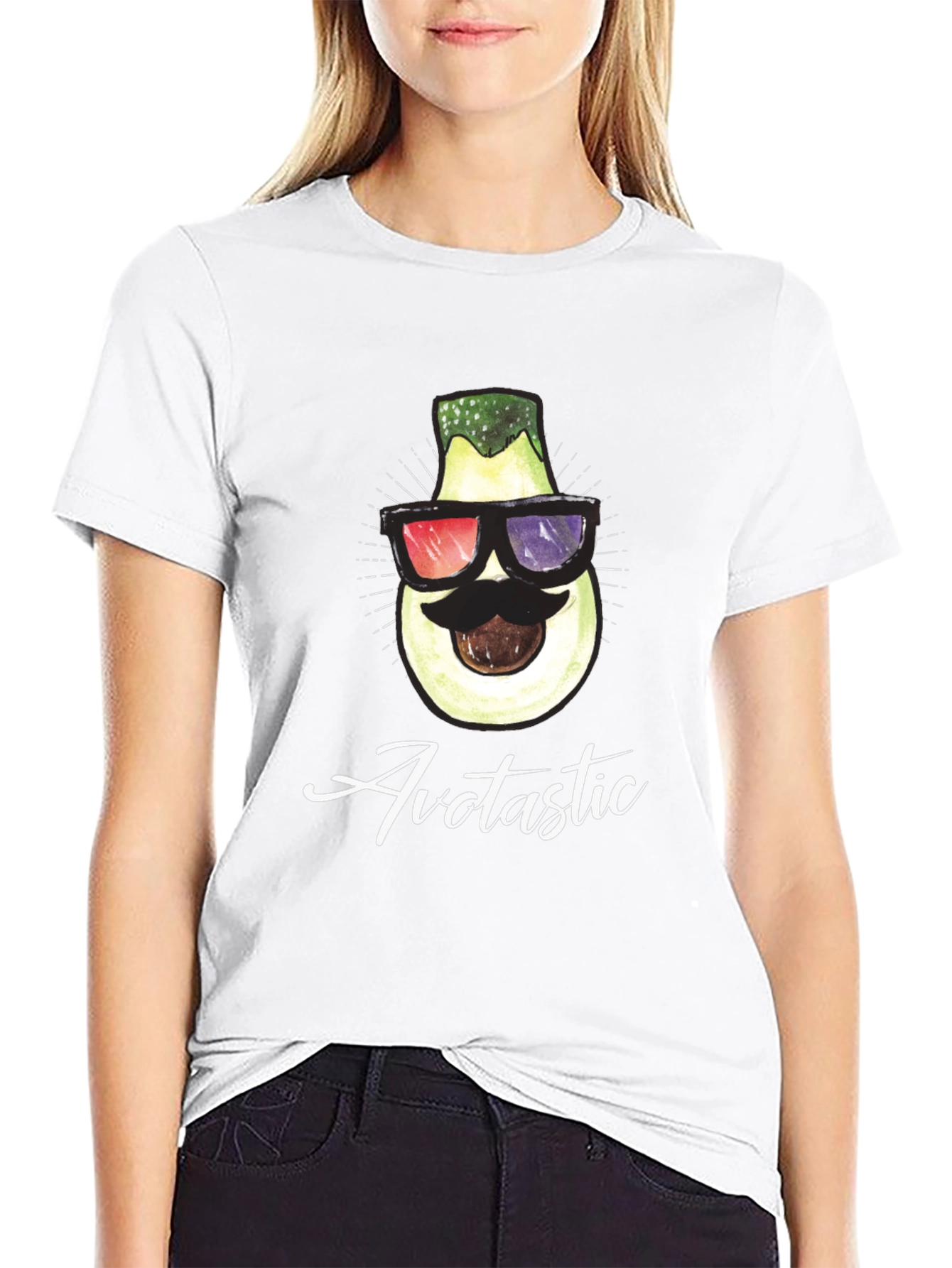 Black Avotastic Graphic Tee - Cool Avocado T-Shirt view 9