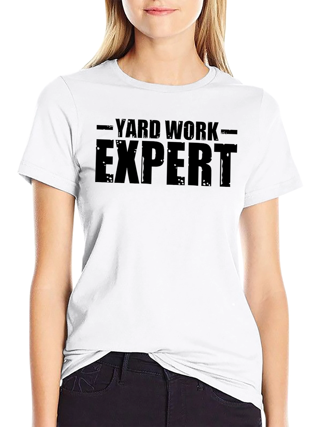 Black Yard Work Expert Tee - Black Cotton Graphic T-Shirt view 9