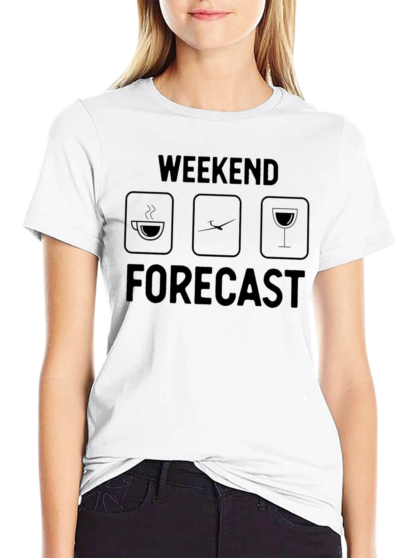 Black Weekend Forecast T-Shirt: Coffee, Golf, Wine view 9