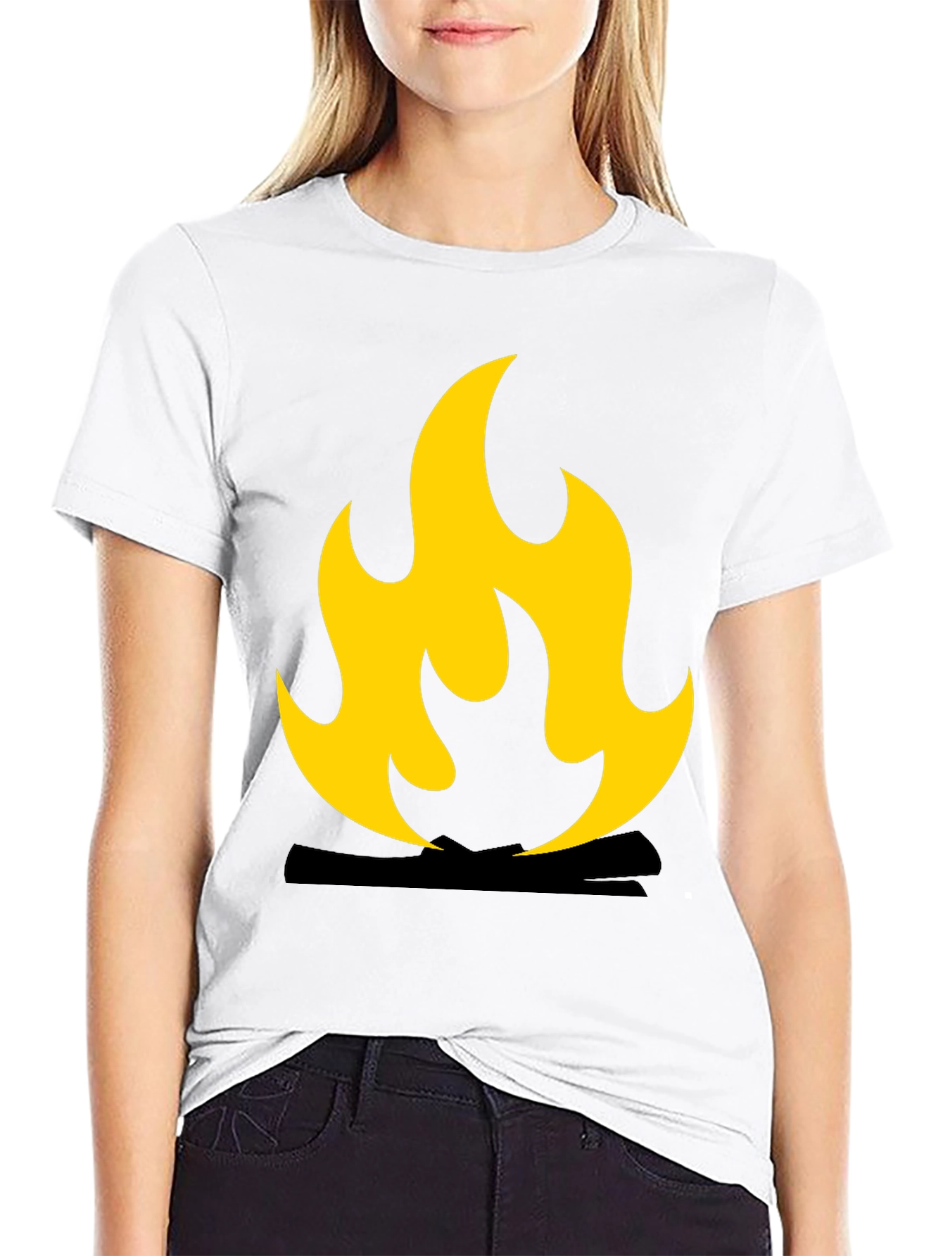 Black Flame Graphic Black T-Shirt view 9
