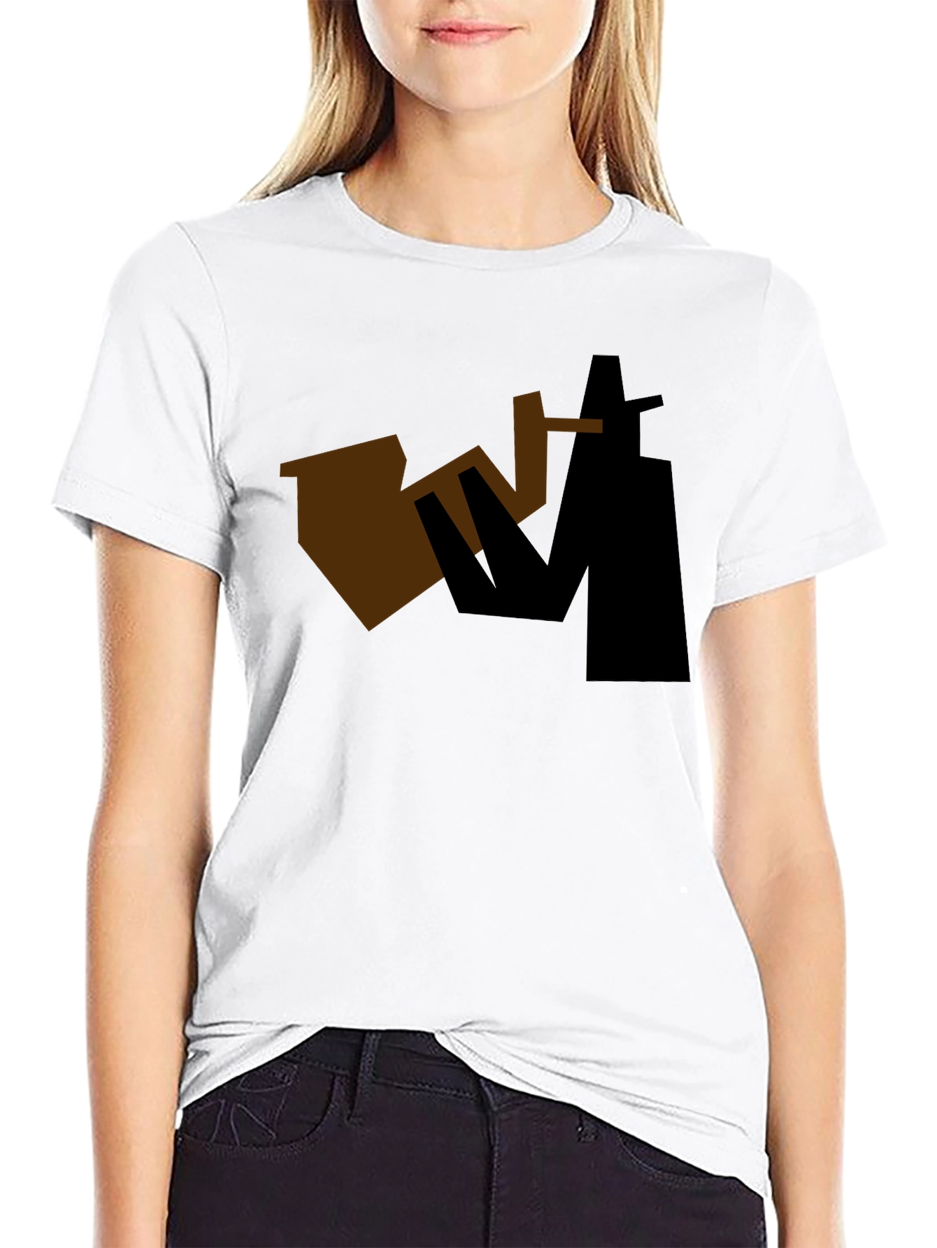 Black Abstract Sax Player Graphic Tee - Black view 9