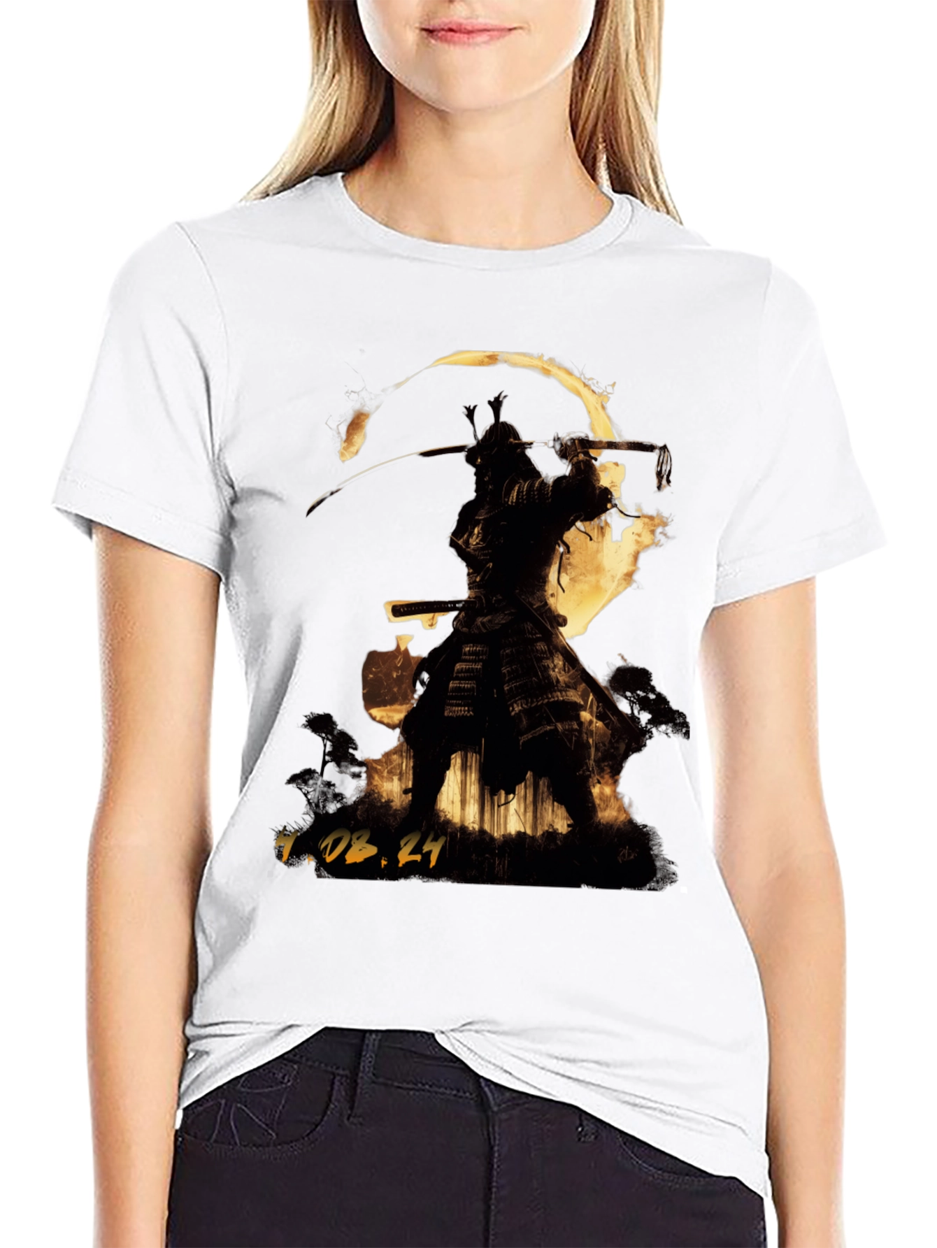 Black Samurai Warrior Graphic T-Shirt view 9