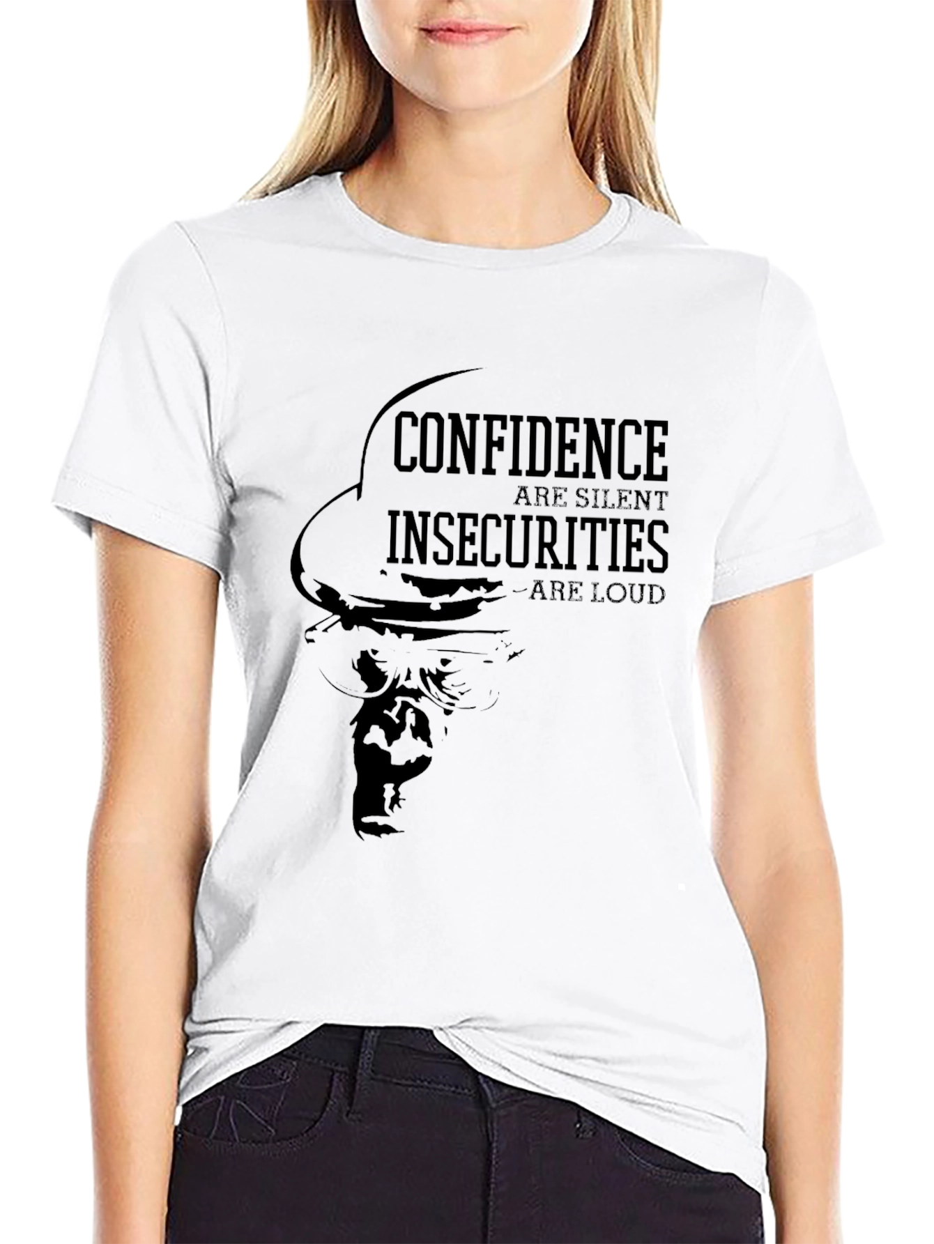 Black Confidence Insecurities Graphic T-Shirt view 9