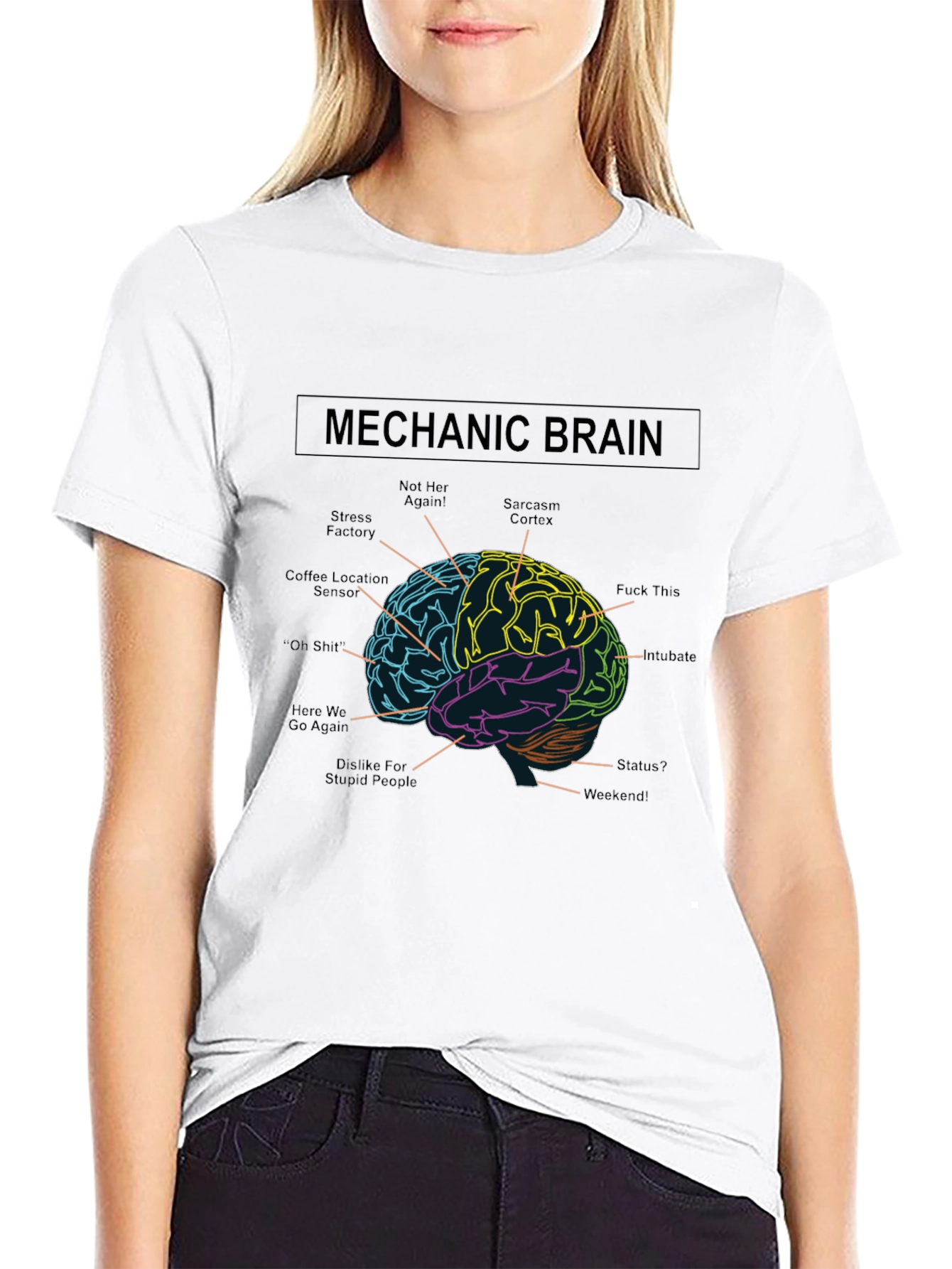 Black Mechanic Brain T-Shirt Funny Mechanic Gift view 9