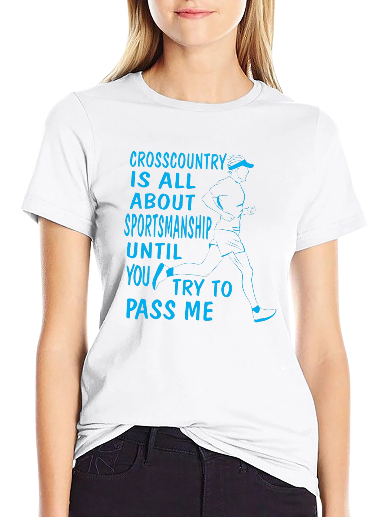 Black Funny Cross Country Sportsmanship Graphic T-Shirt view 9