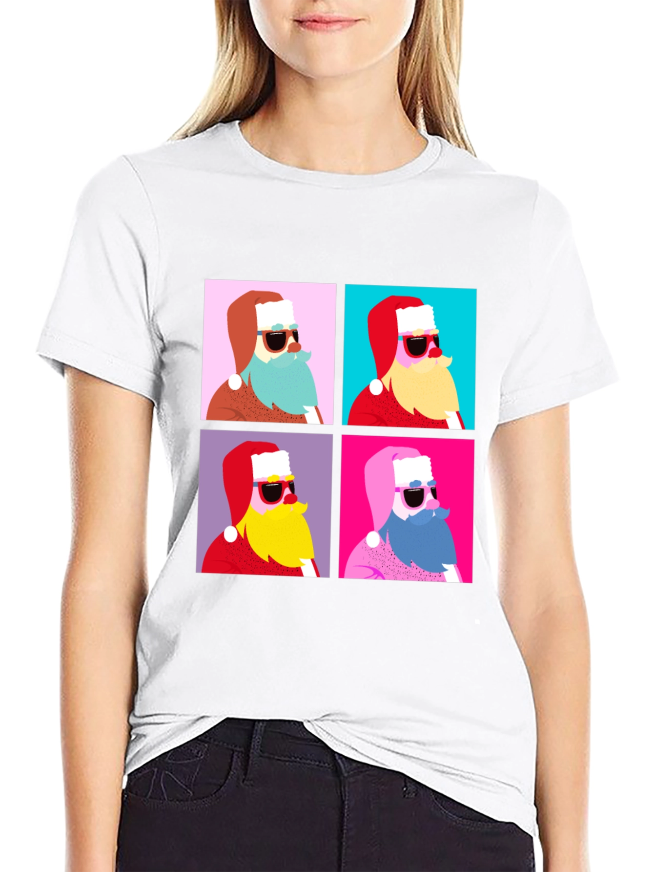 Black Retro Santa T-Shirt - Holiday Style view 9