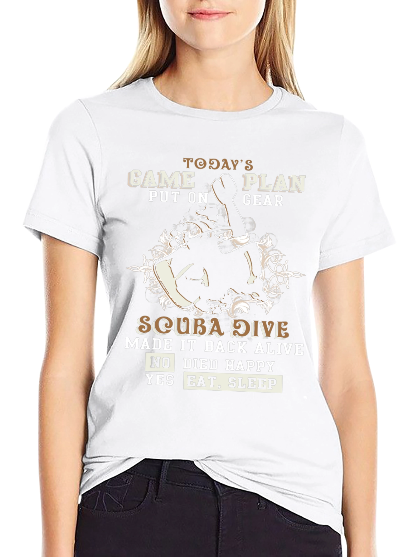 Black Scuba Diving T-Shirt - Today's Game Plan view 9