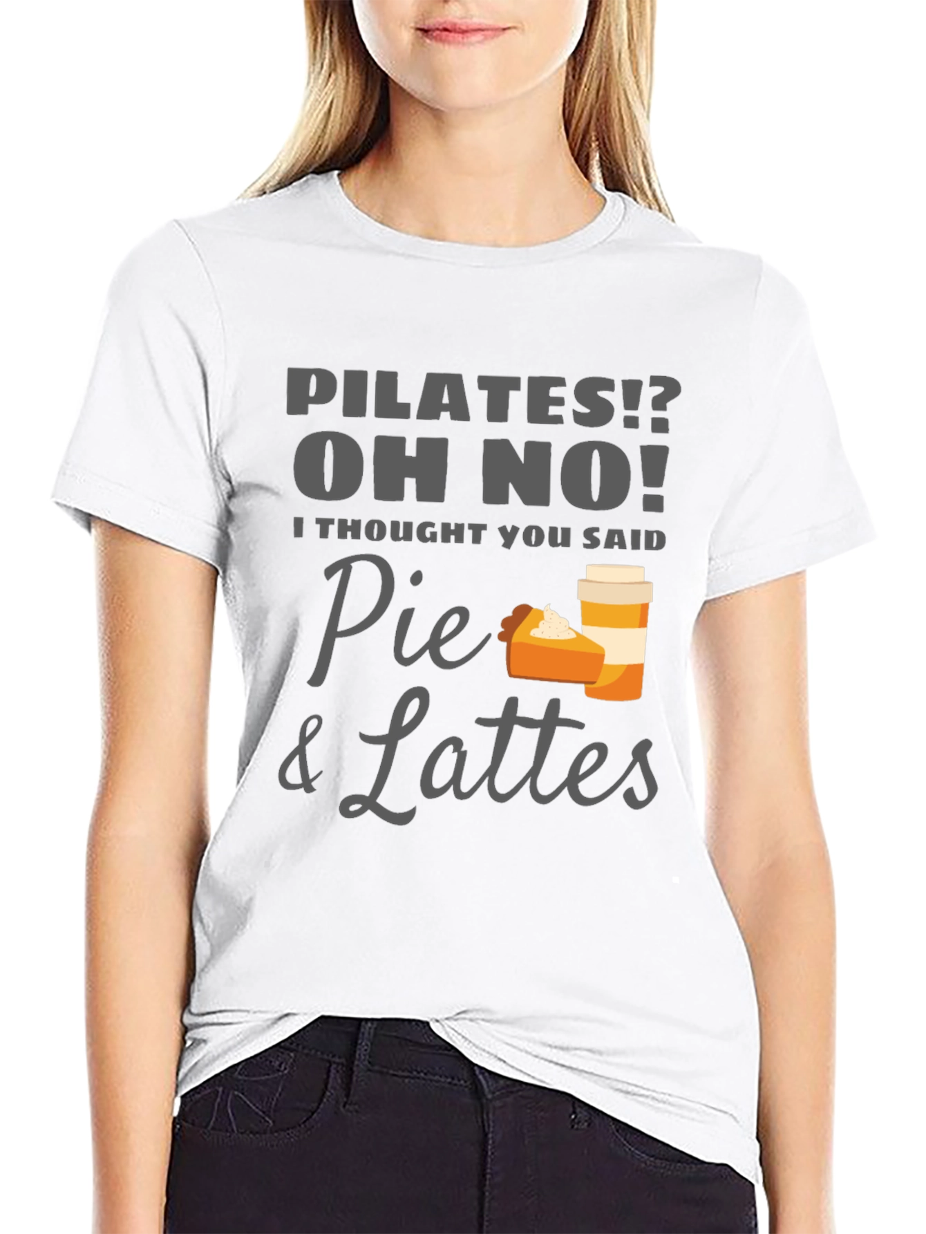 Black Pie & Lattes Graphic Tee - Funny Pilates T-Shirt view 9