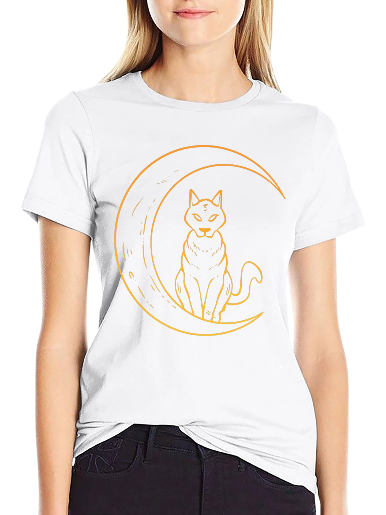 Black Cat Moon Graphic T-Shirt - Soft Cotton Tee view 9
