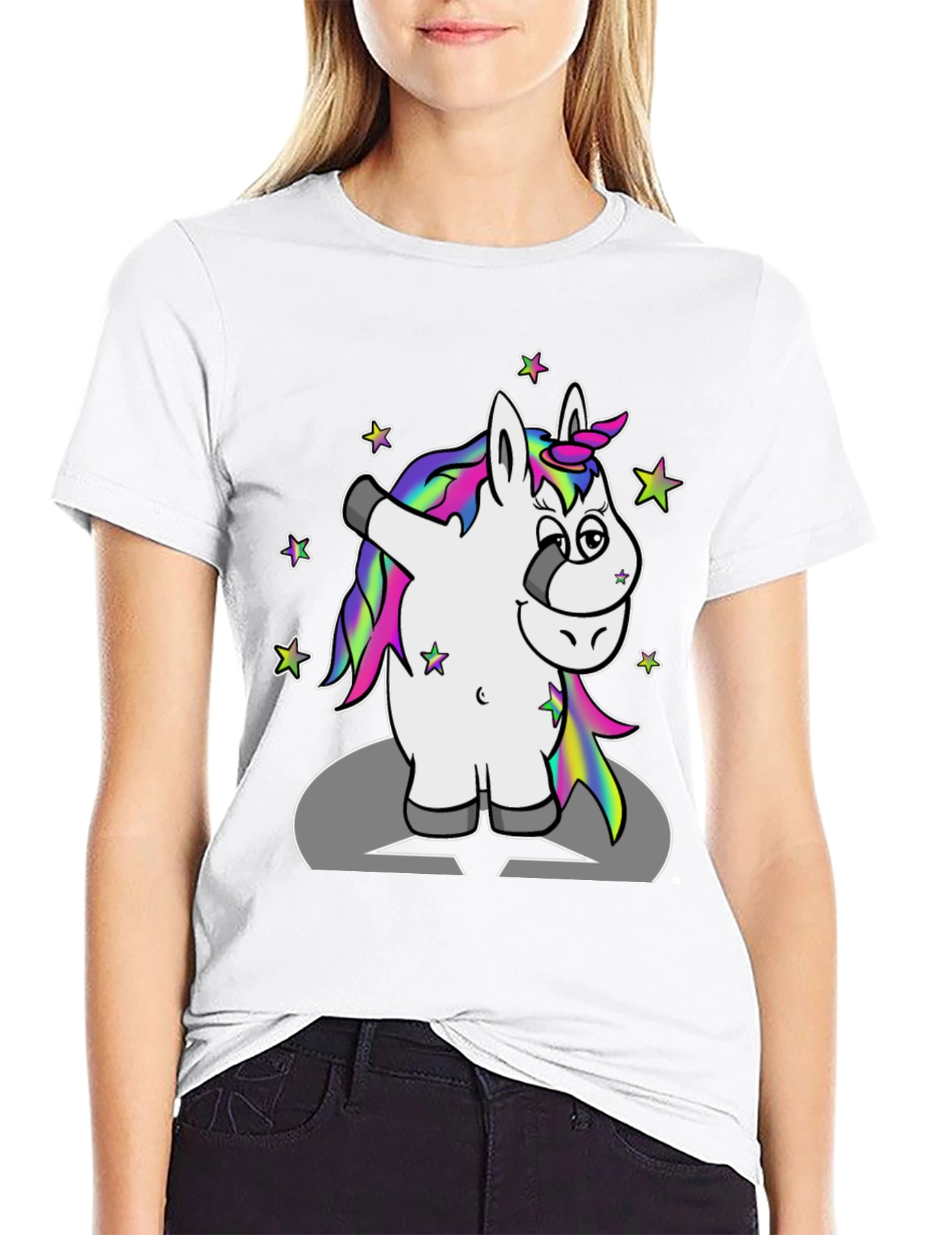 Black Dabbing Unicorn T-Shirt view 9