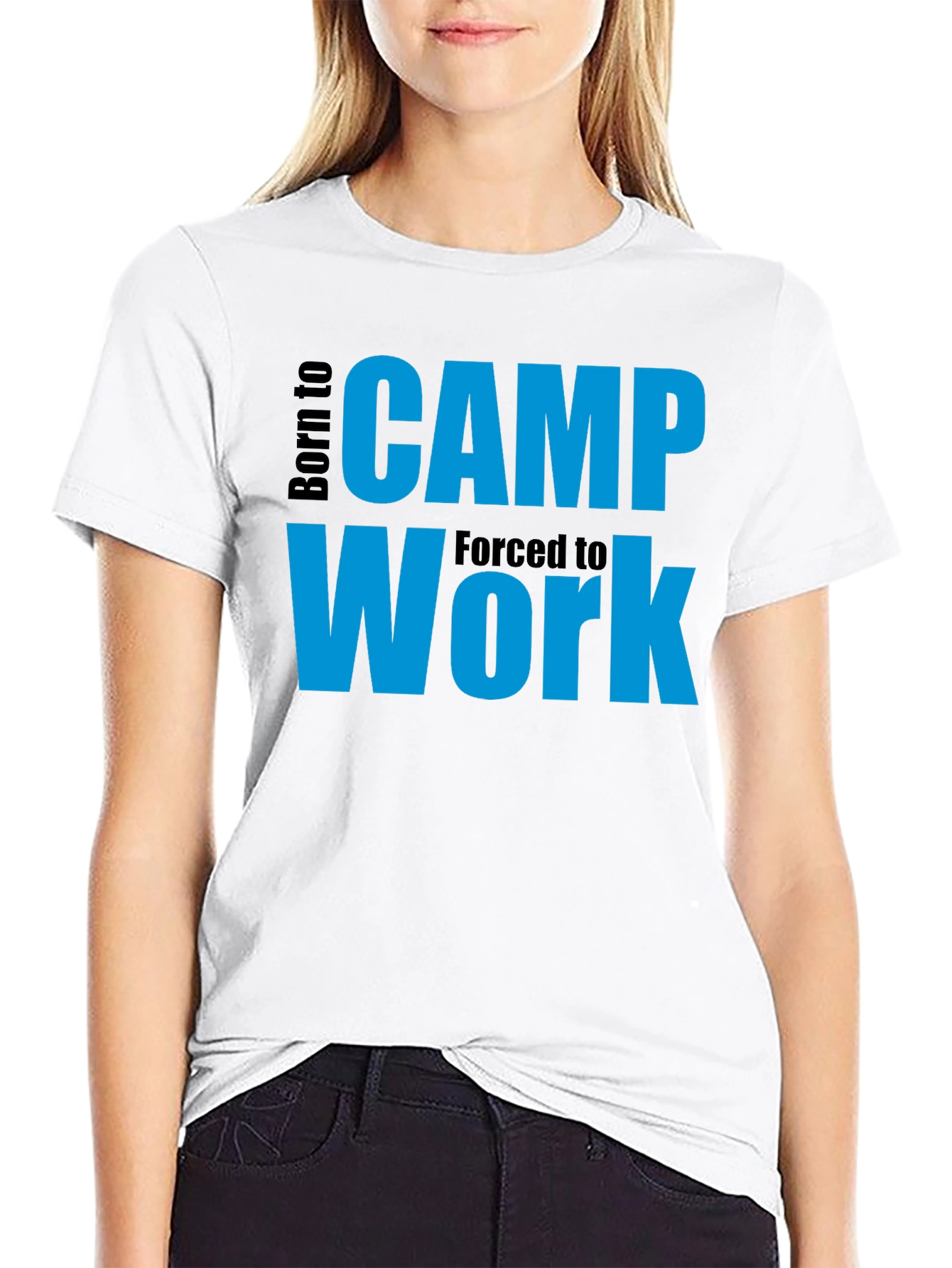 Black Born to Camp T-Shirt - Funny Outdoor Tee view 9