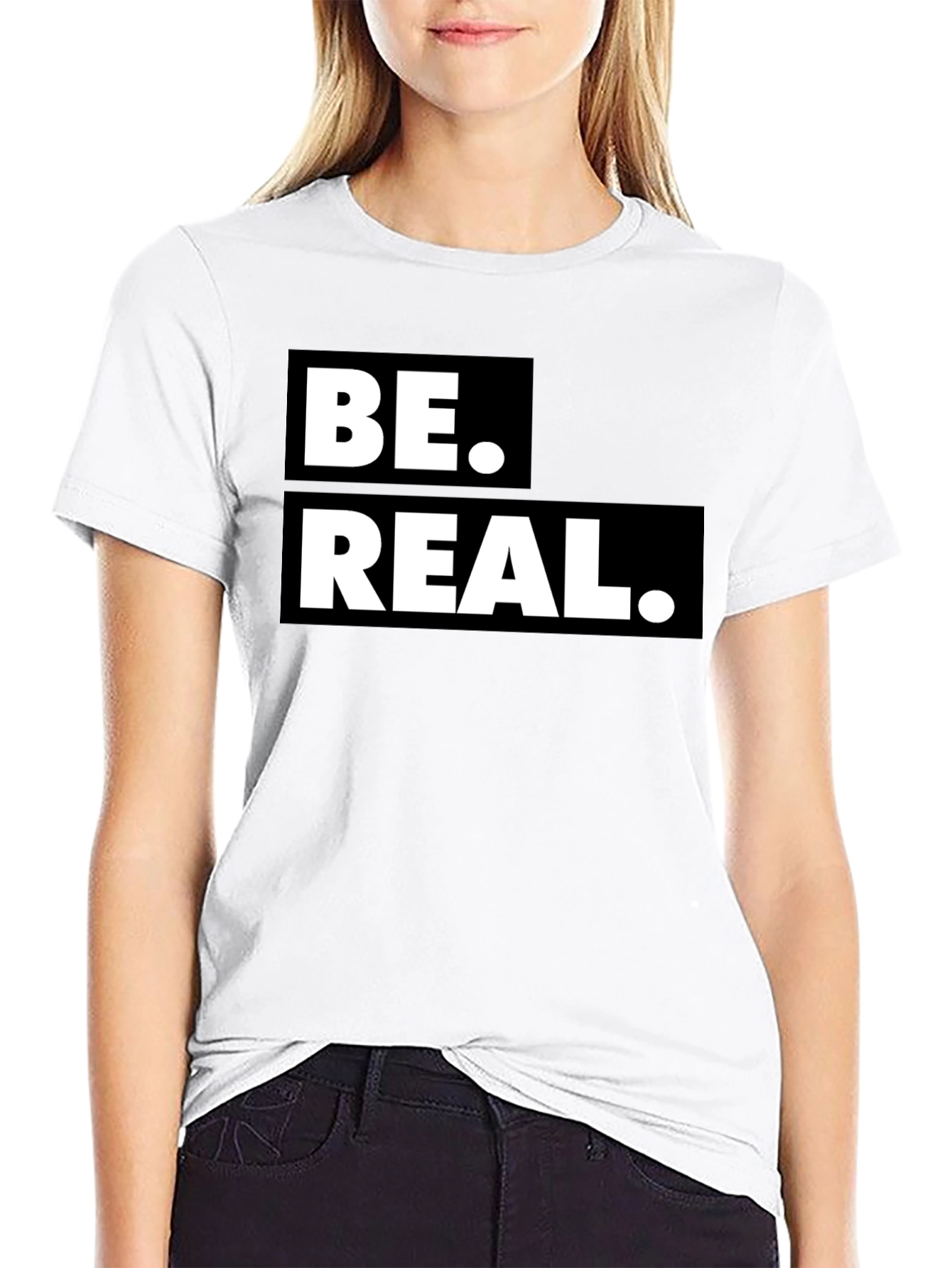 Black Be Real Graphic T-Shirt - Trendy Casual Tee view 9