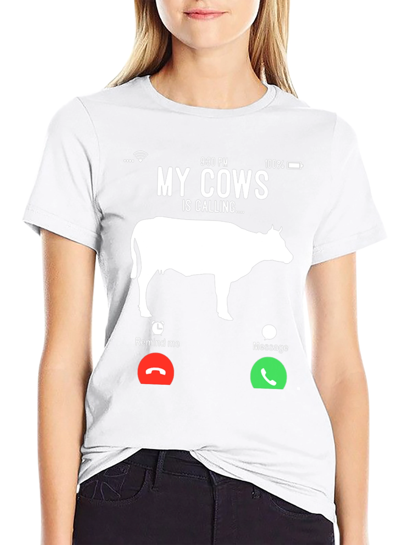 Black My Cows Is Calling T-Shirt - Farm Humor Tee view 9