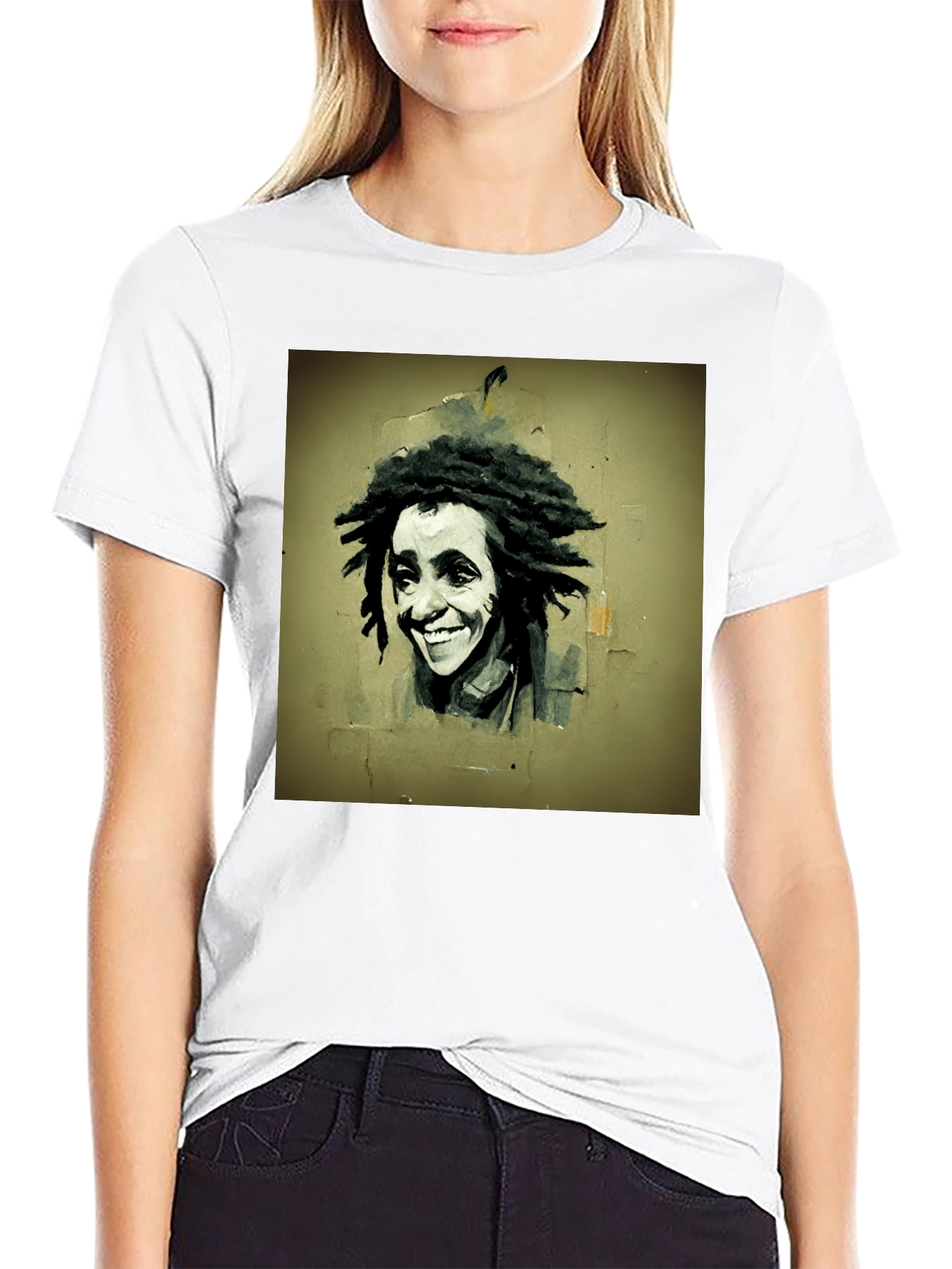 Black Rasta Portrait Graphic Tee - Unique Style view 9