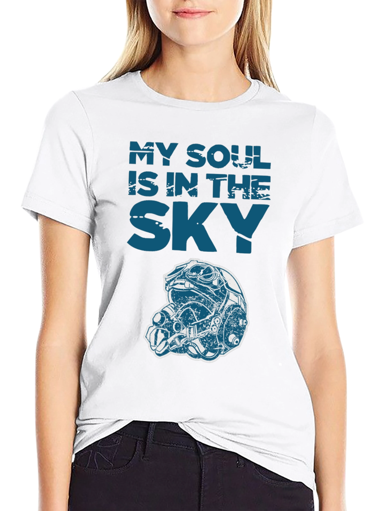My Soul is in the Sky Graphic Tee - Pilot Helmet Design - 9