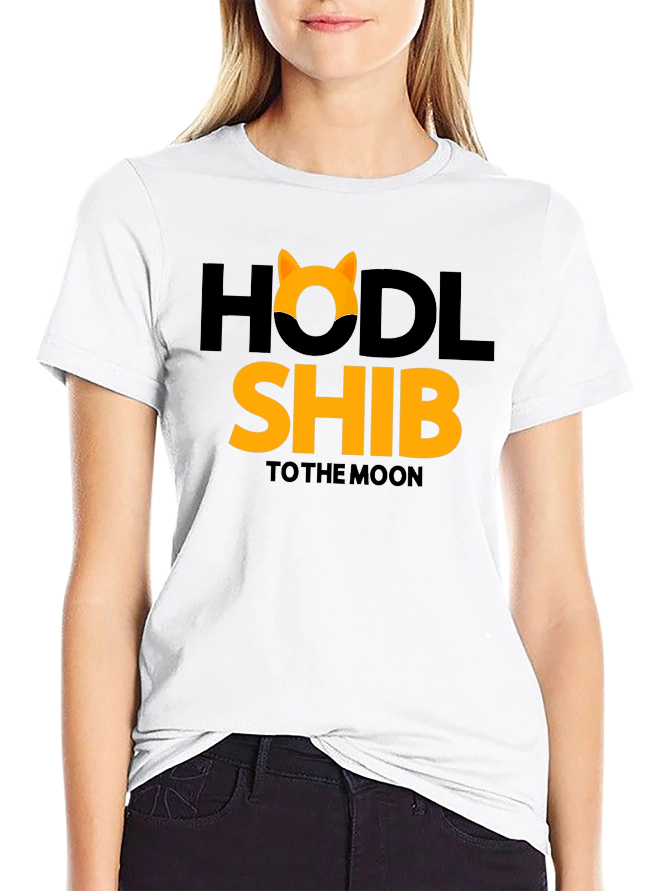 Black HODL Shib to the Moon Black T-Shirt view 9