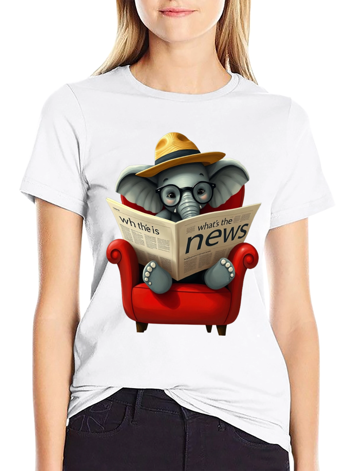 Black Elephant Reading News T-Shirt view 9
