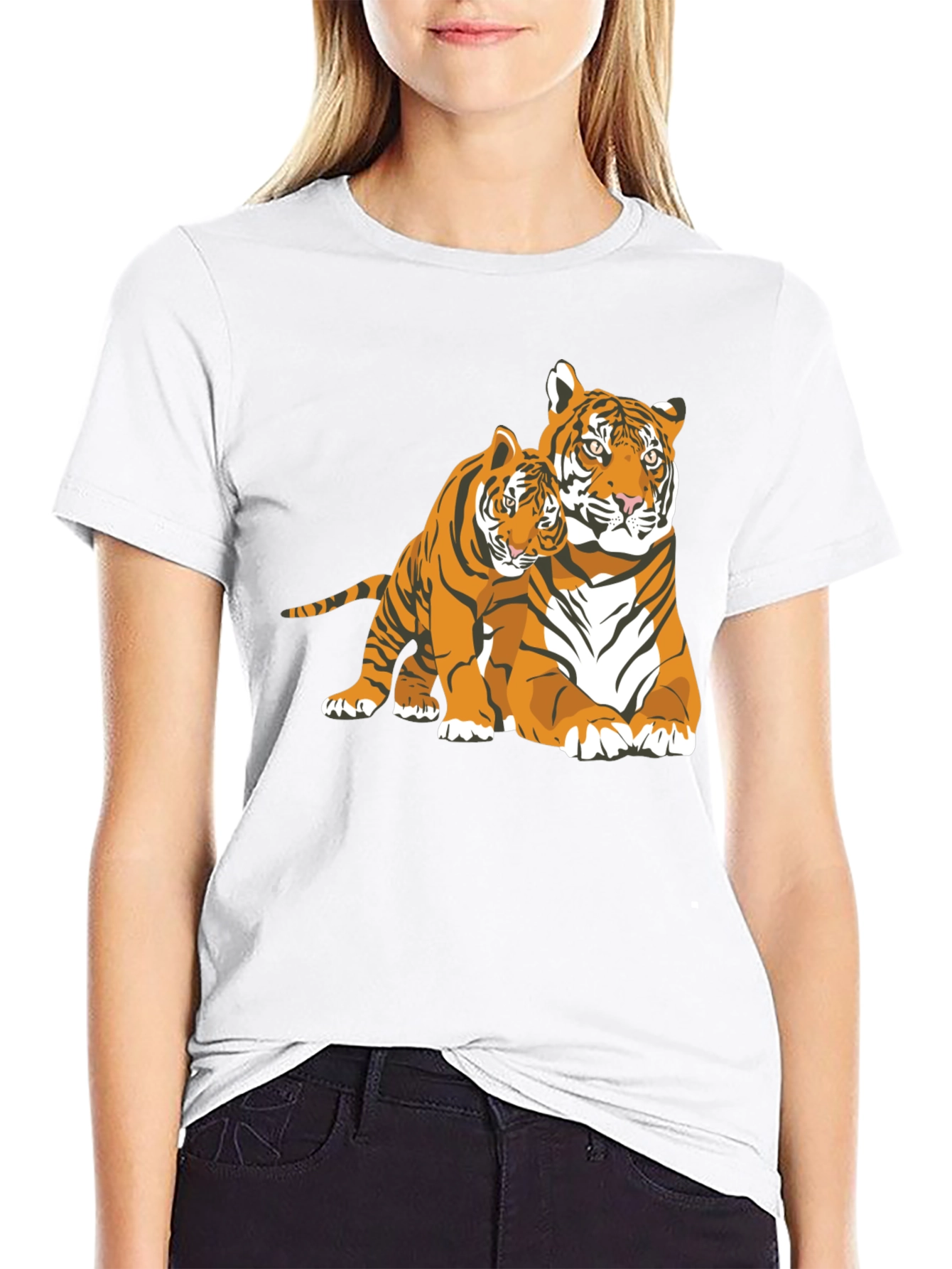 Black Tiger Graphic Tee - Black Cotton Blend view 9