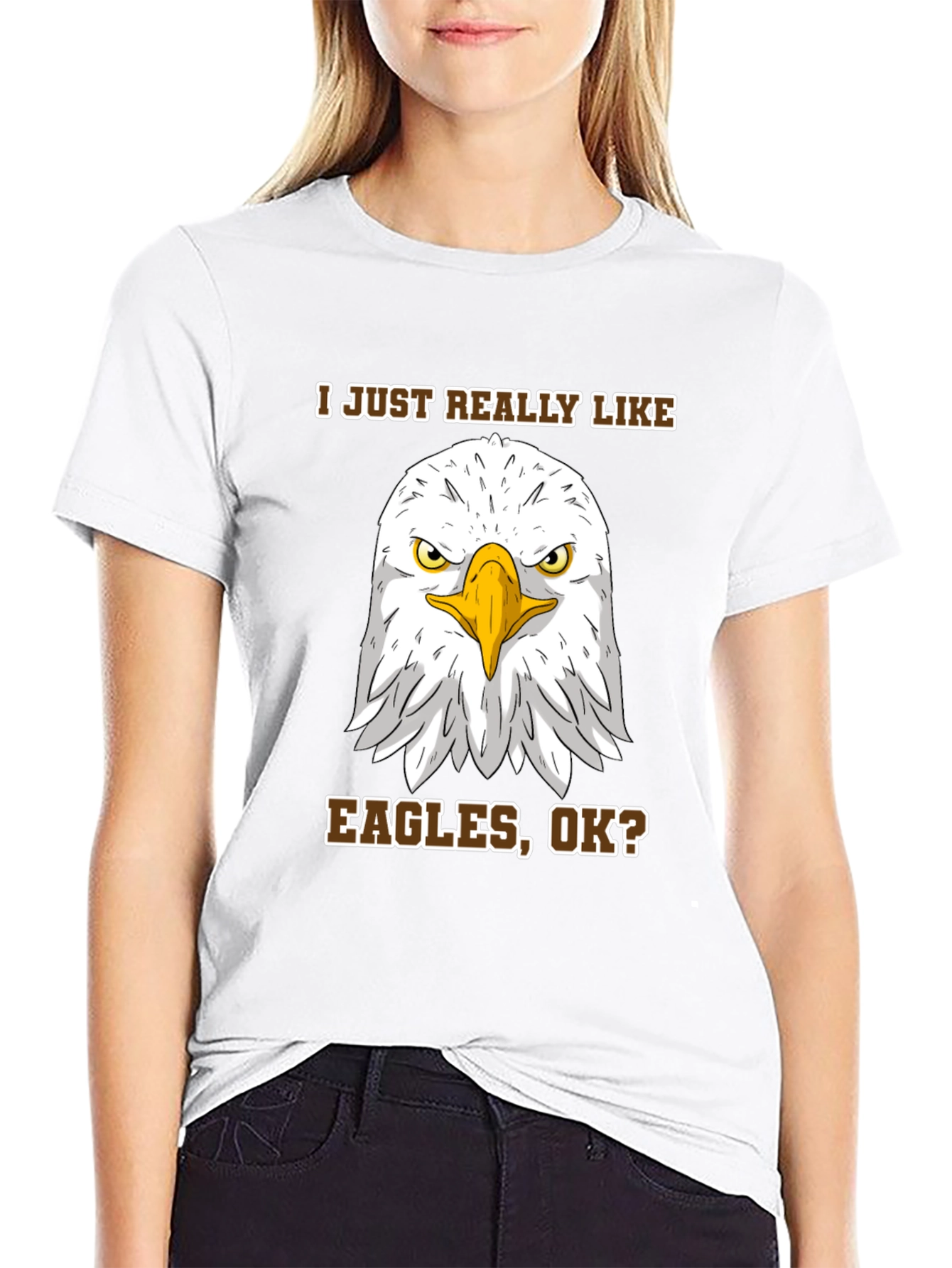 Black Eagle Lover T-Shirt - I Just Really Like Eagles, Ok? view 9